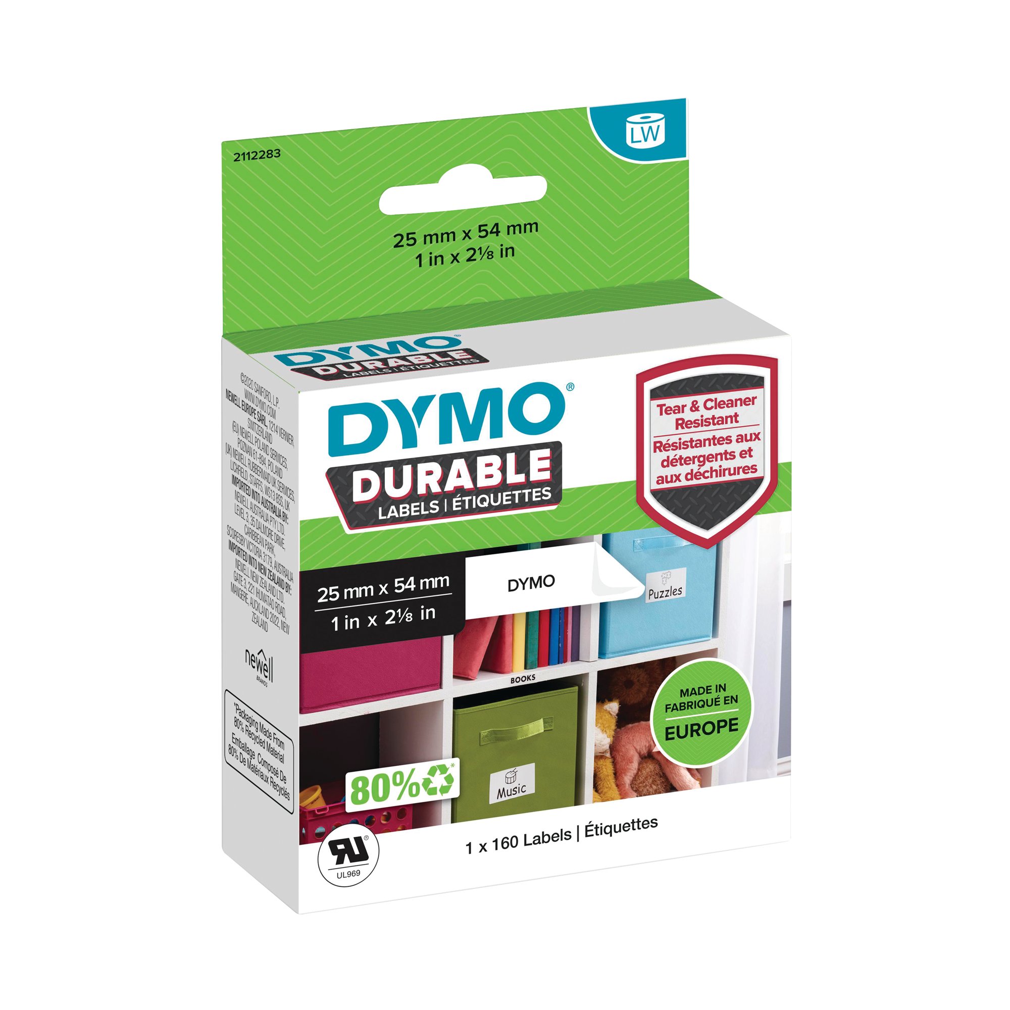 DYMO MULTIPURPOSE LABELS 25X54MM WHT