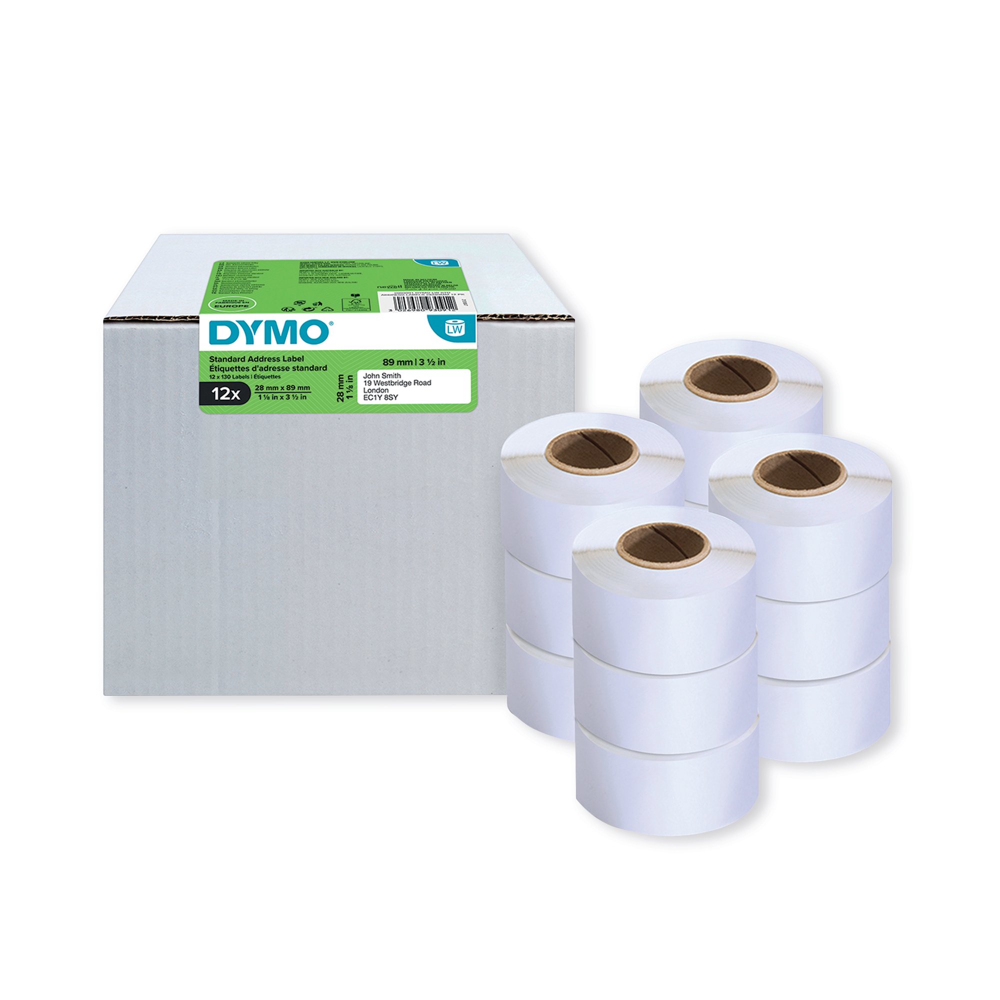 DYMO ADDRESS LABELS 28MMX89MM PK12