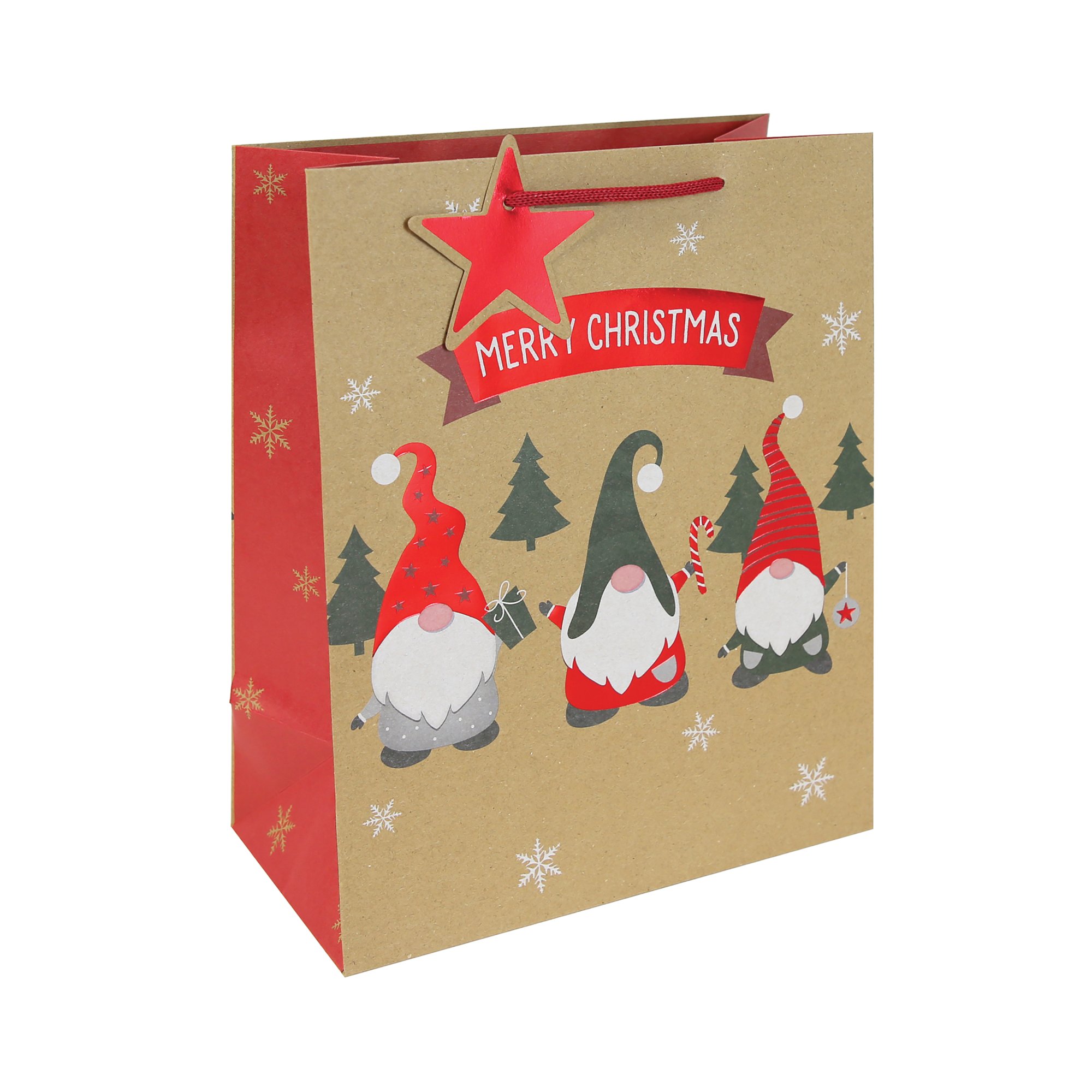 GONK KRAFT FESTIVE GIFT BAG LG PK12