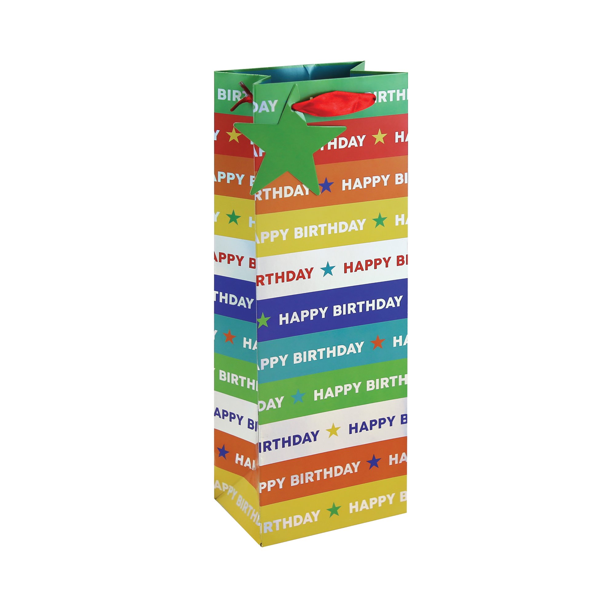 HOLOGRAPHIC BIRTHDAY BOTTLE BAG PK12