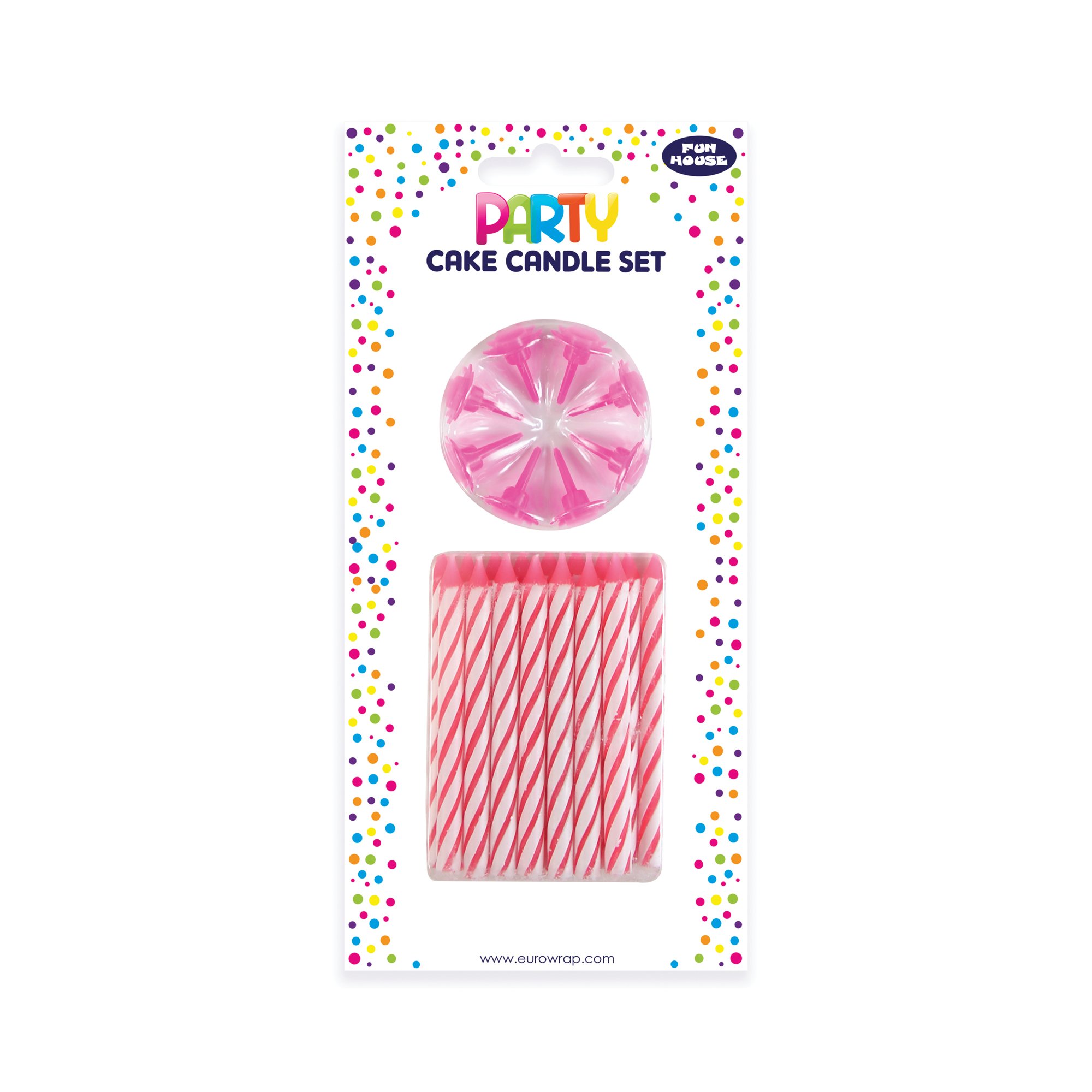 EUROWRAP CAKE CANDLE SET PINK PK6