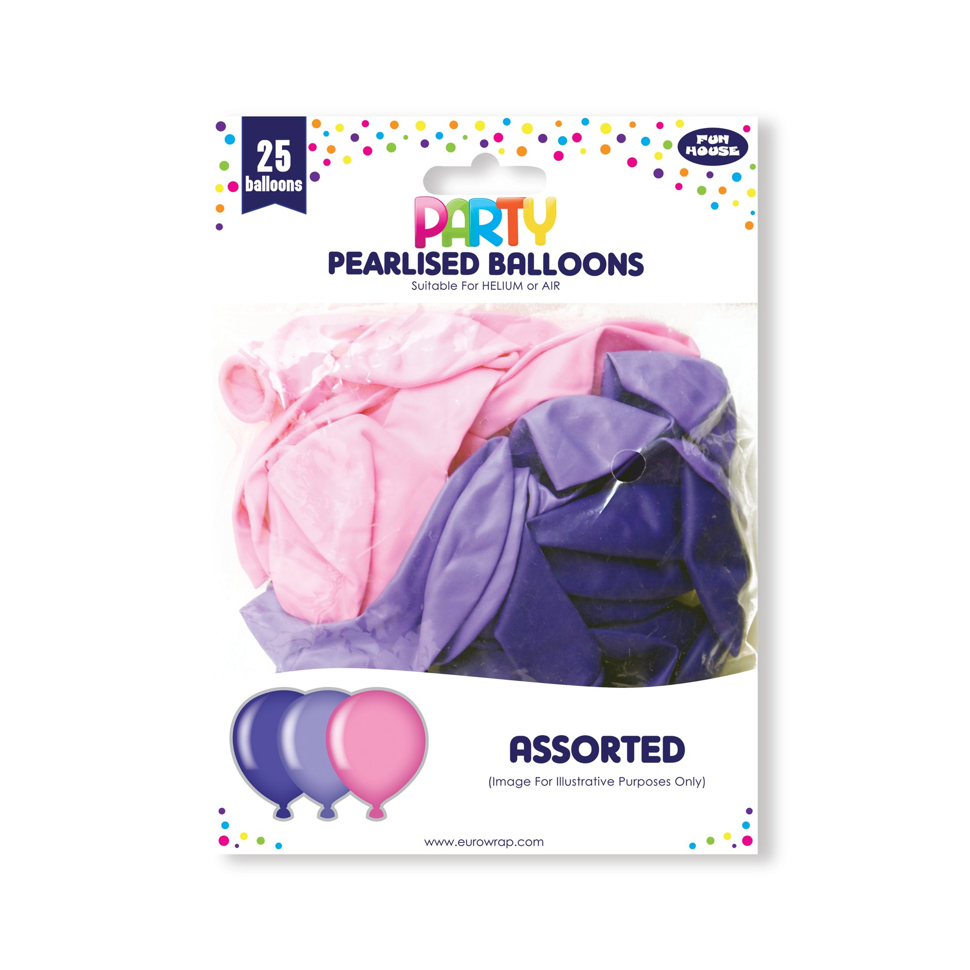 25 PARTY BALLOONS PINK/PURPLE PK6