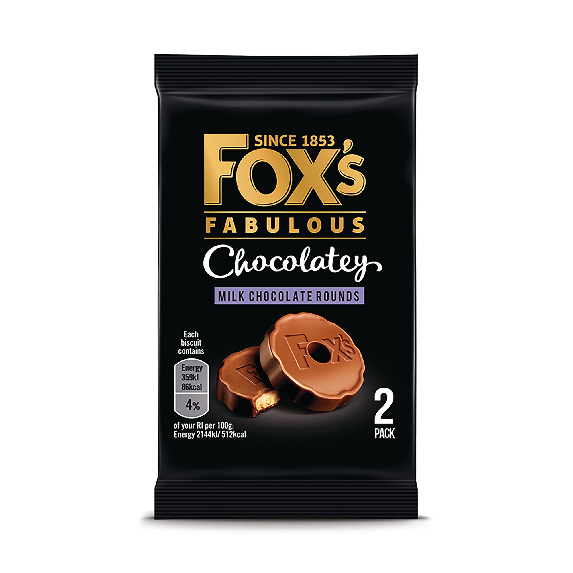 FOXS CHOCOLATEY ROUND TWNPK 32G PK48
