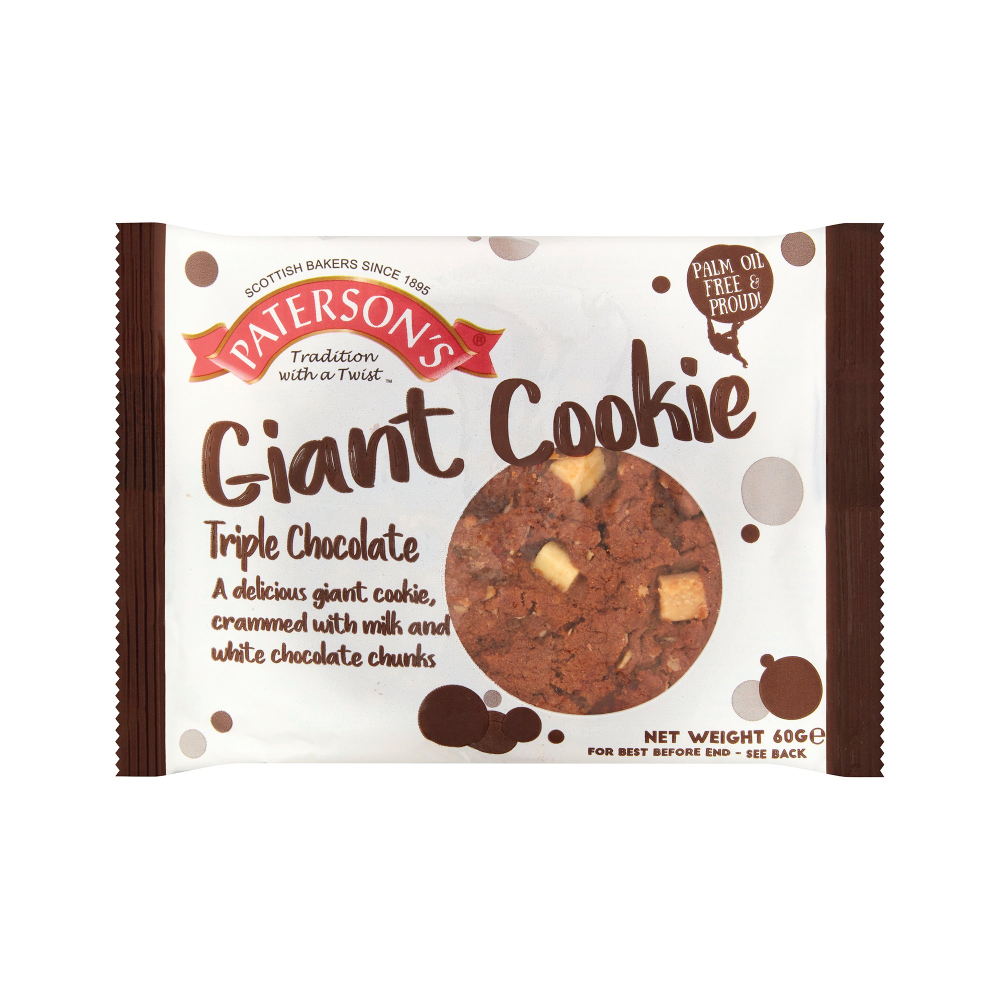GIANT COOKIE TRIPLE CHOC 60G PK18