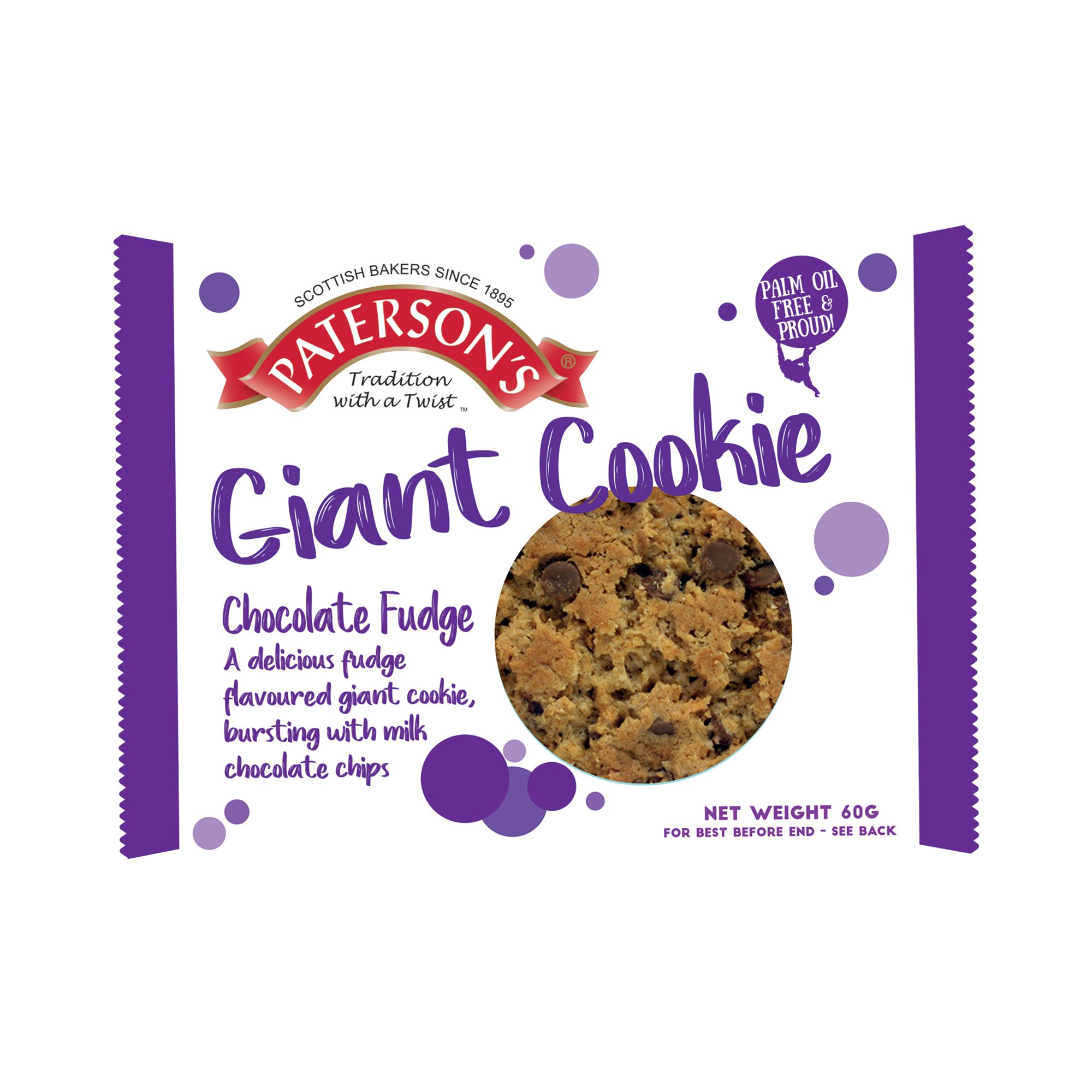 GIANT COOKIE CHOC FUDGE 60G PK18