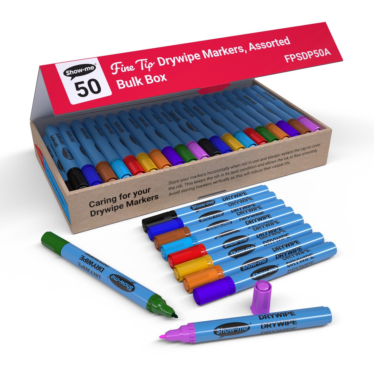 SHWME FN SLM DRYWIPE MARKR AST PK50