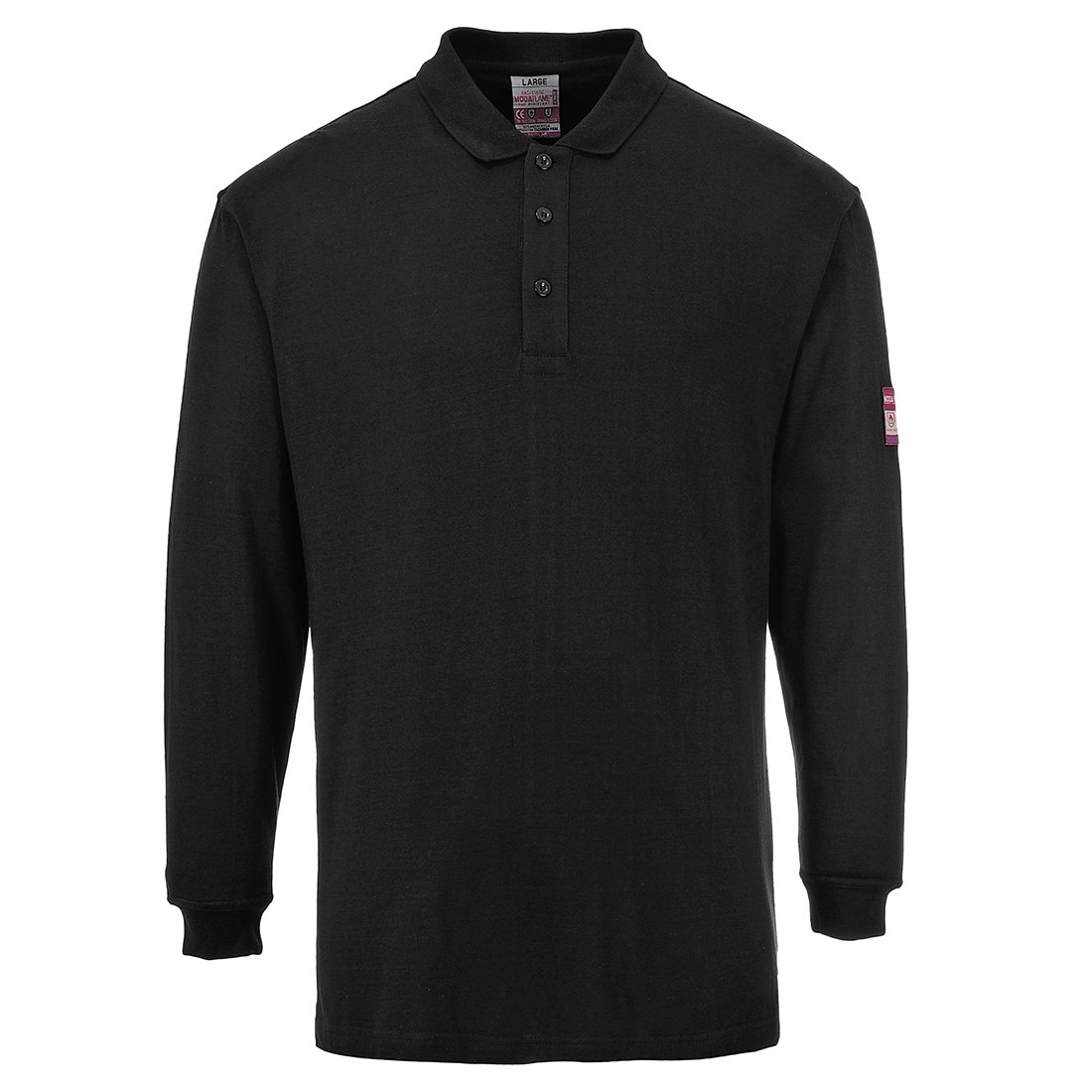 FR ANTI-STATIC L/S POLO BLK XXL
