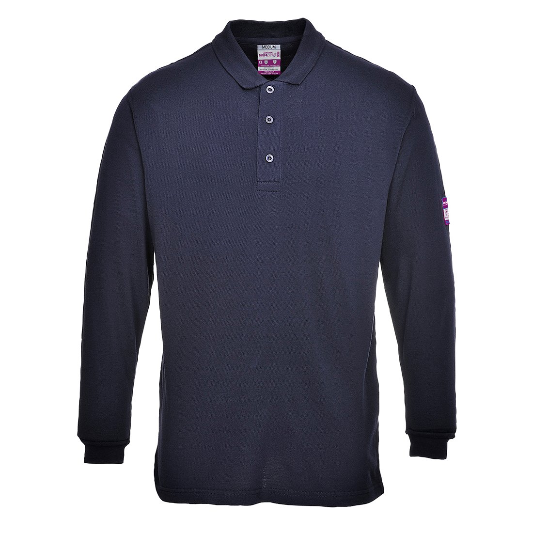 FR ANTI-STATIC L/S POLO NVY 4XL