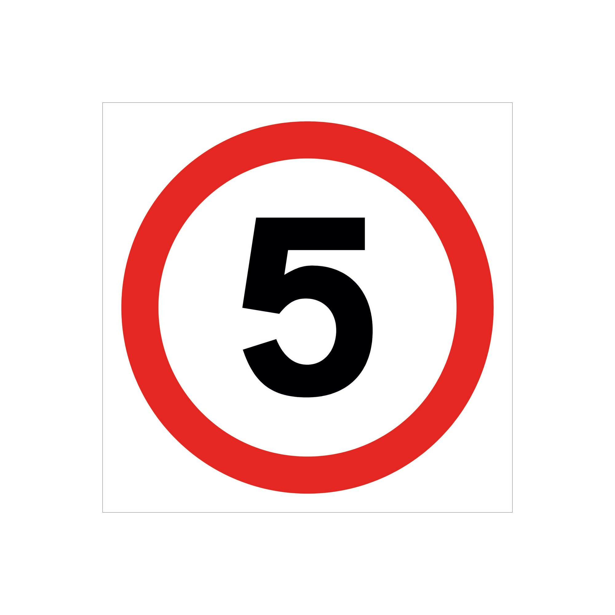 5MPH TRAFFIC SIGN RIGID PLAS 450X450