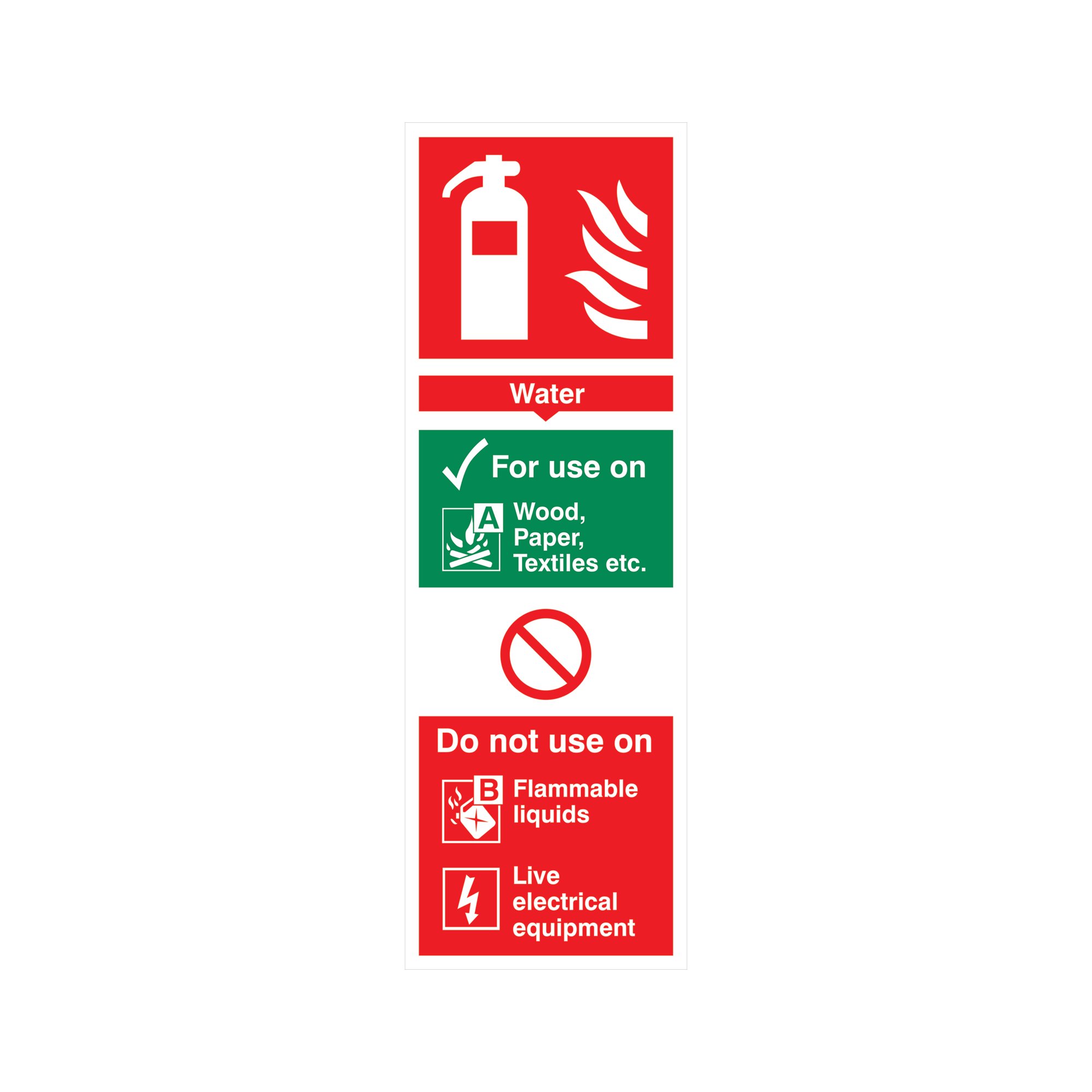 WATER EXTGR FOR USE ON PLAS 300X100