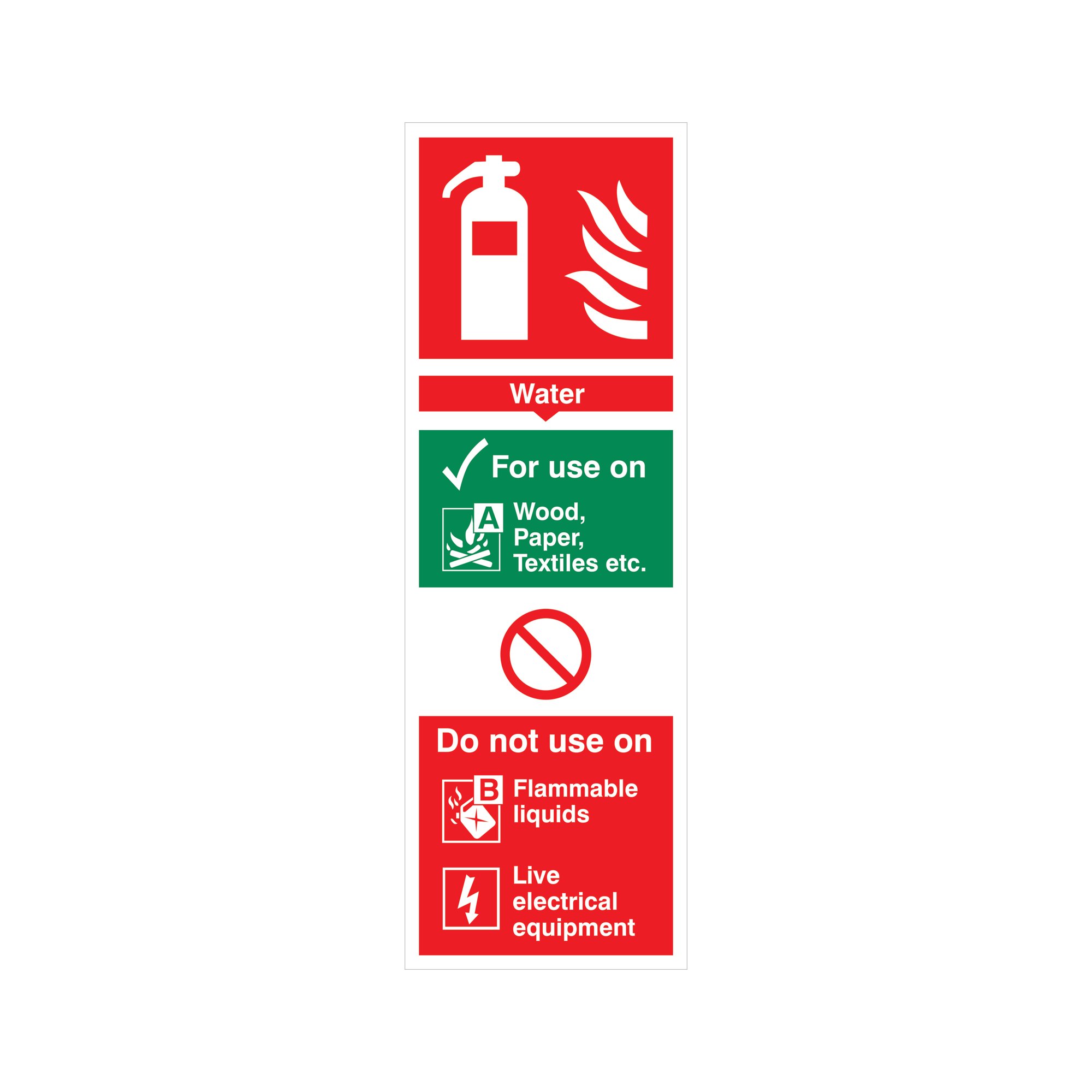WATER EXTGR FOR USE ON VINYL 300X100