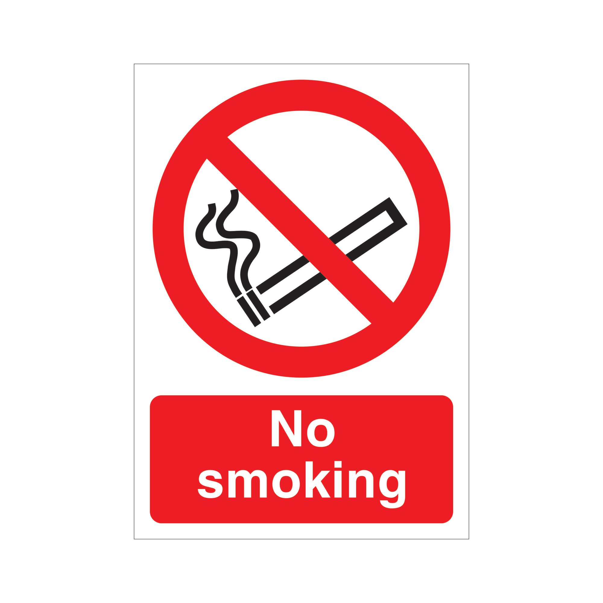 NO SMOKING SIGN RIGID PLASTIC A5