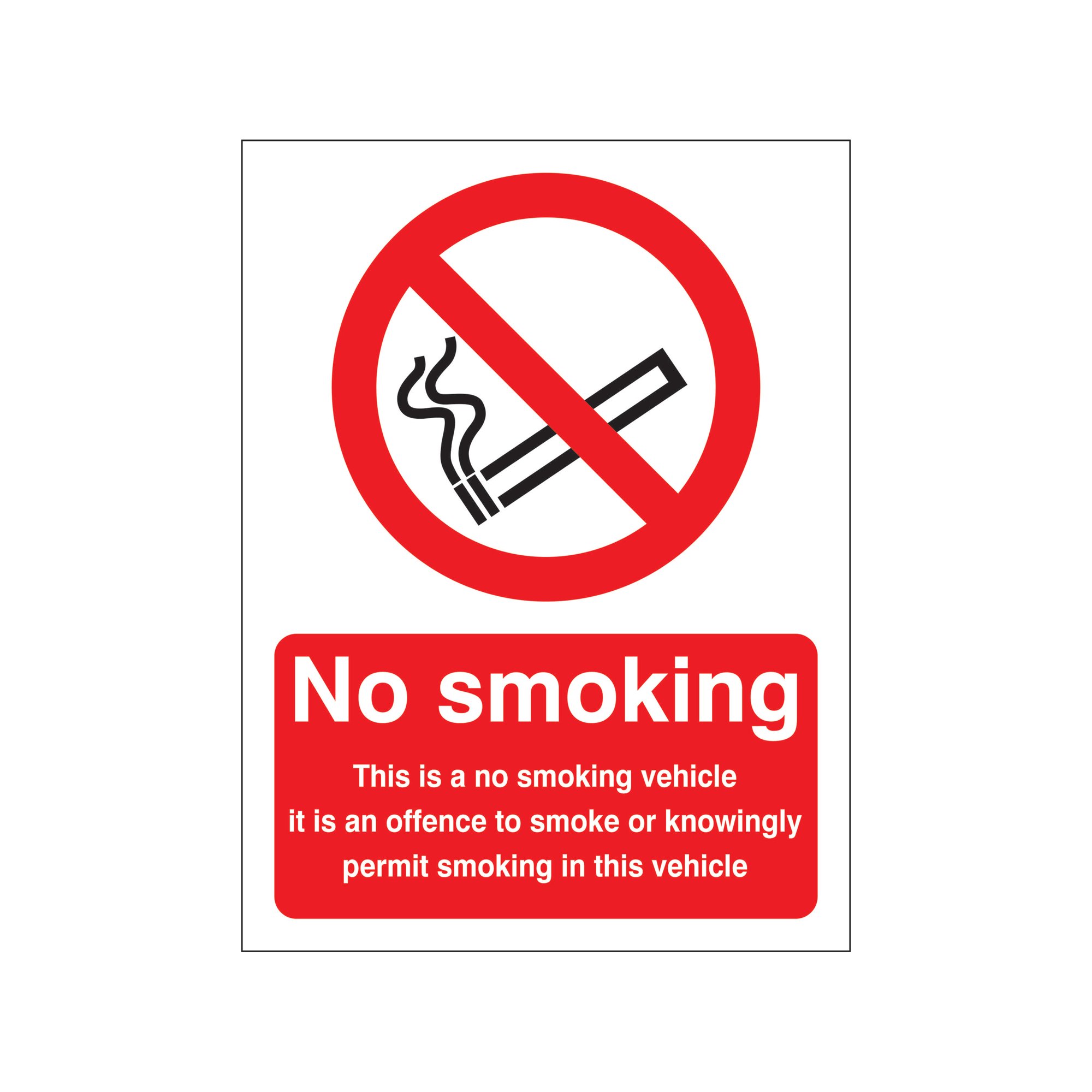 THIS IS A NO SMOKING VEHICLE VINYL