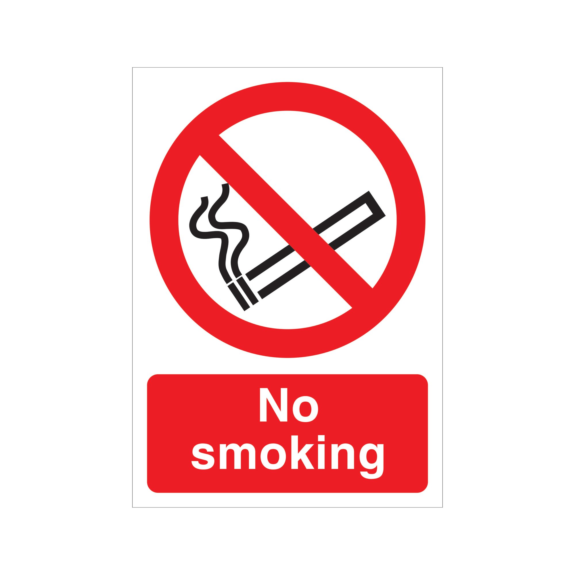 NO SMOKING SIGN RIGID PLASTIC A4