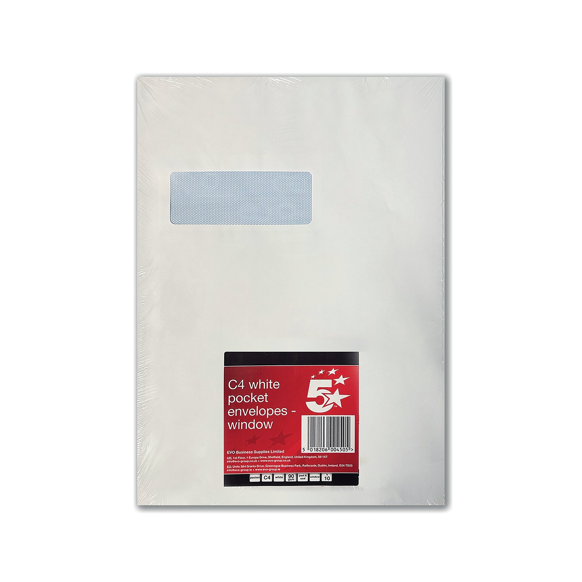 C4 WINDOW ENV PEEL/SEAL WHT PK10