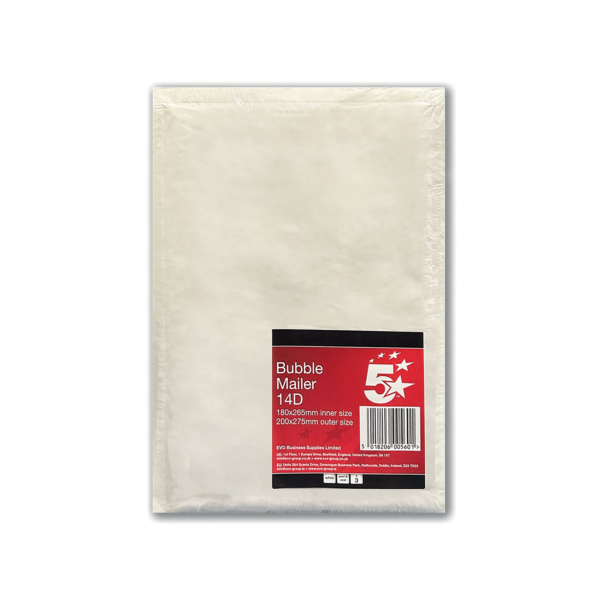 BUBBLE MAILER SIZE 14D 170X265MM PK3