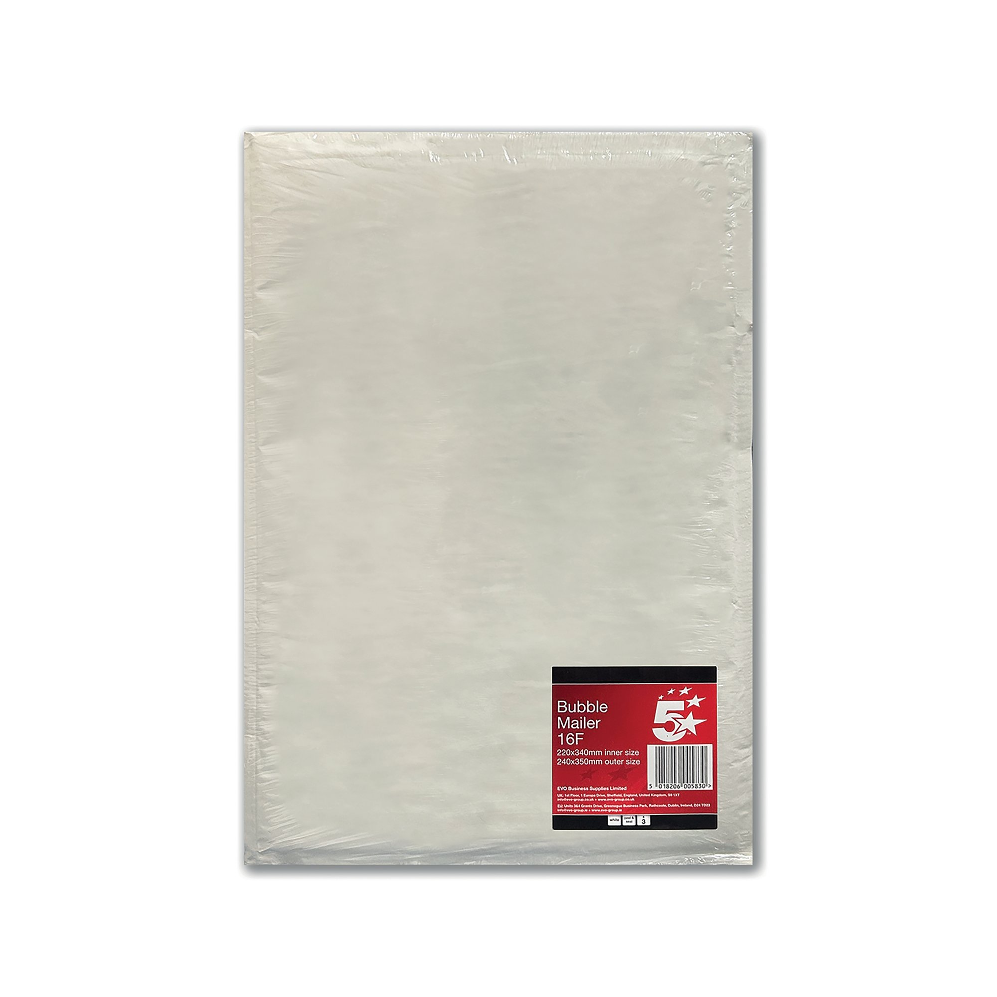 BUBBLE MAILER SIZE 16F 220X340MM PK3