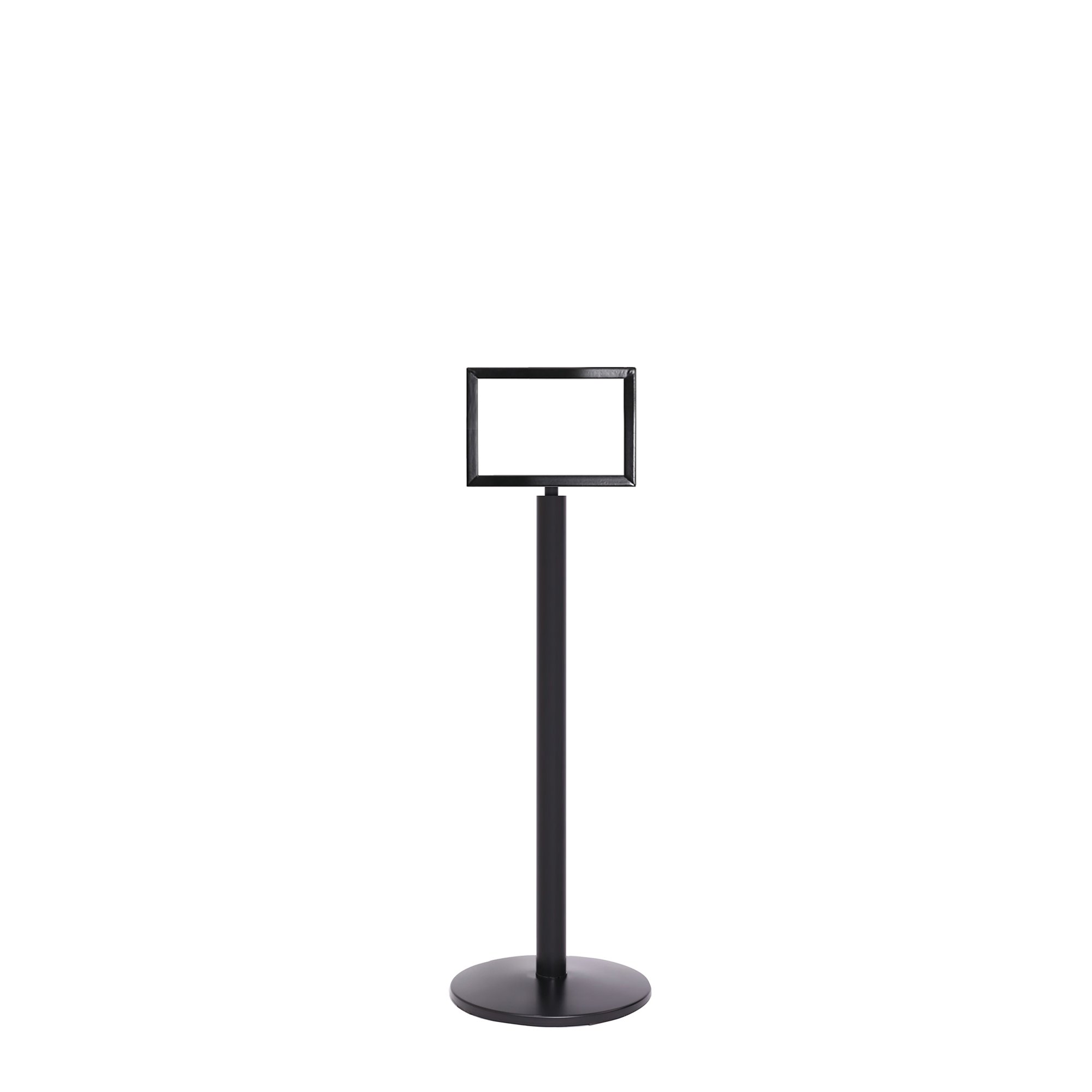 SIGN STANDS BLACK POST WITH A4 HORIZ