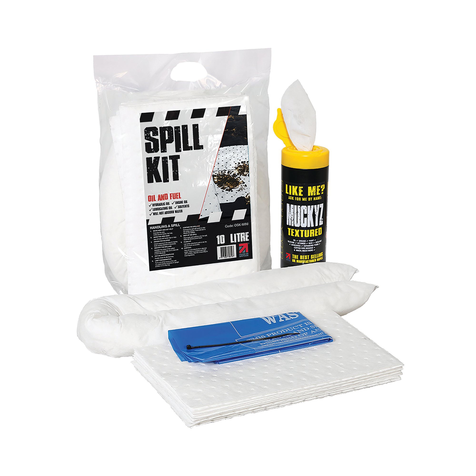 OIL/FUEL SPILL KIT HSL BAG 10L WHT