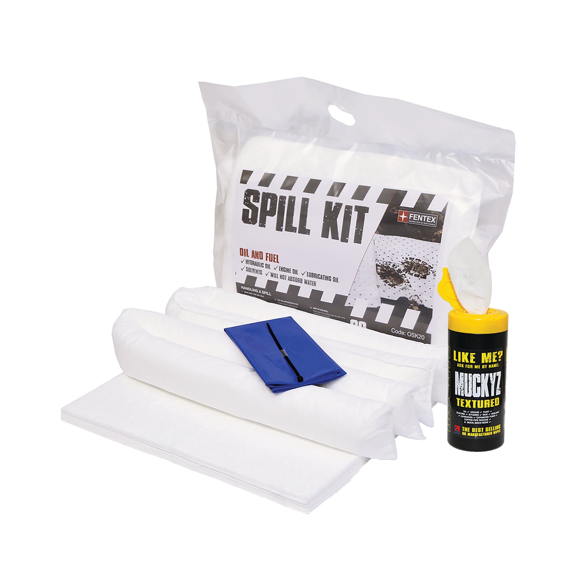 OIL/FUEL SPILL KIT HSL BAG 20L WHT