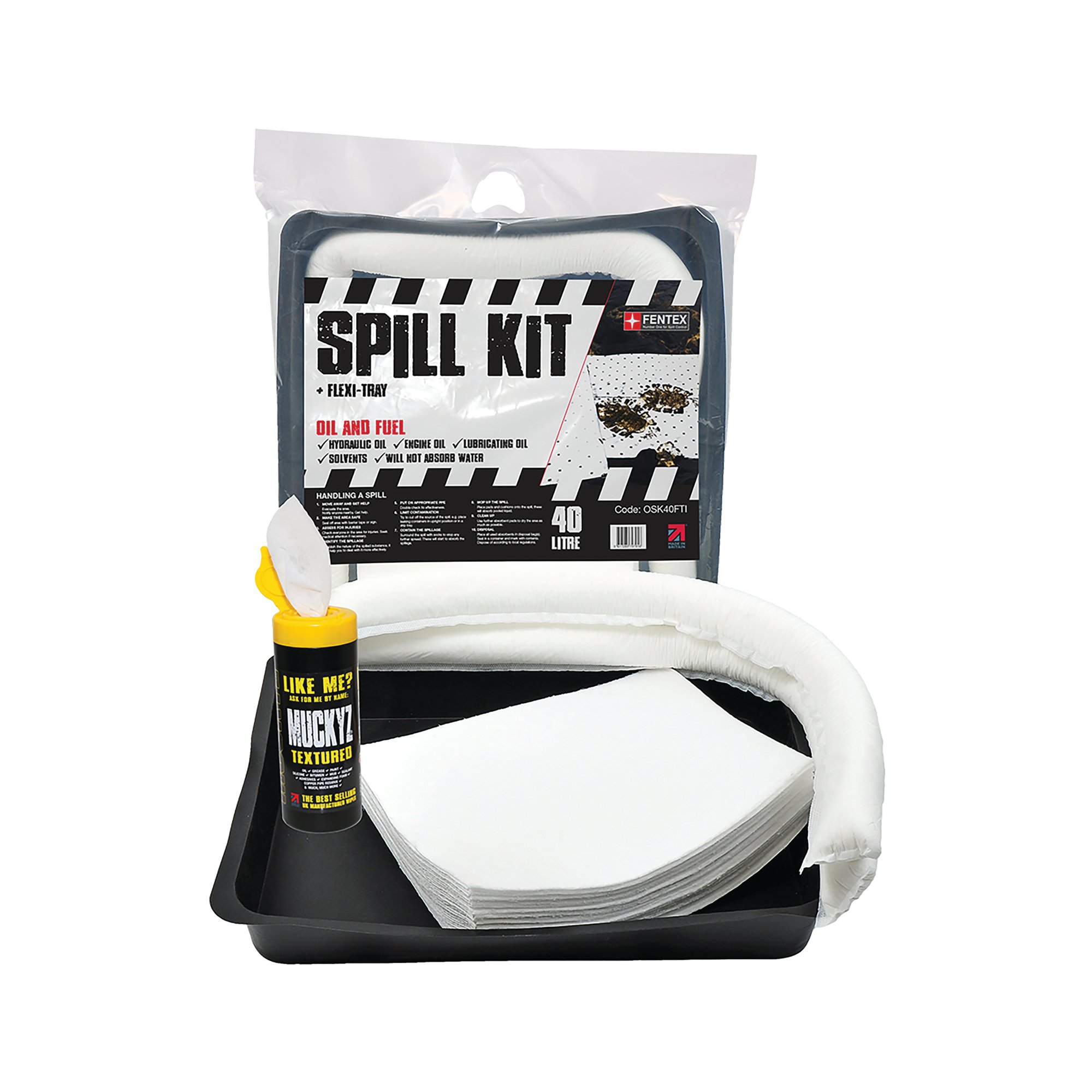 OIL/FUEL SPILL KIT + F-TRAY 40L WHT