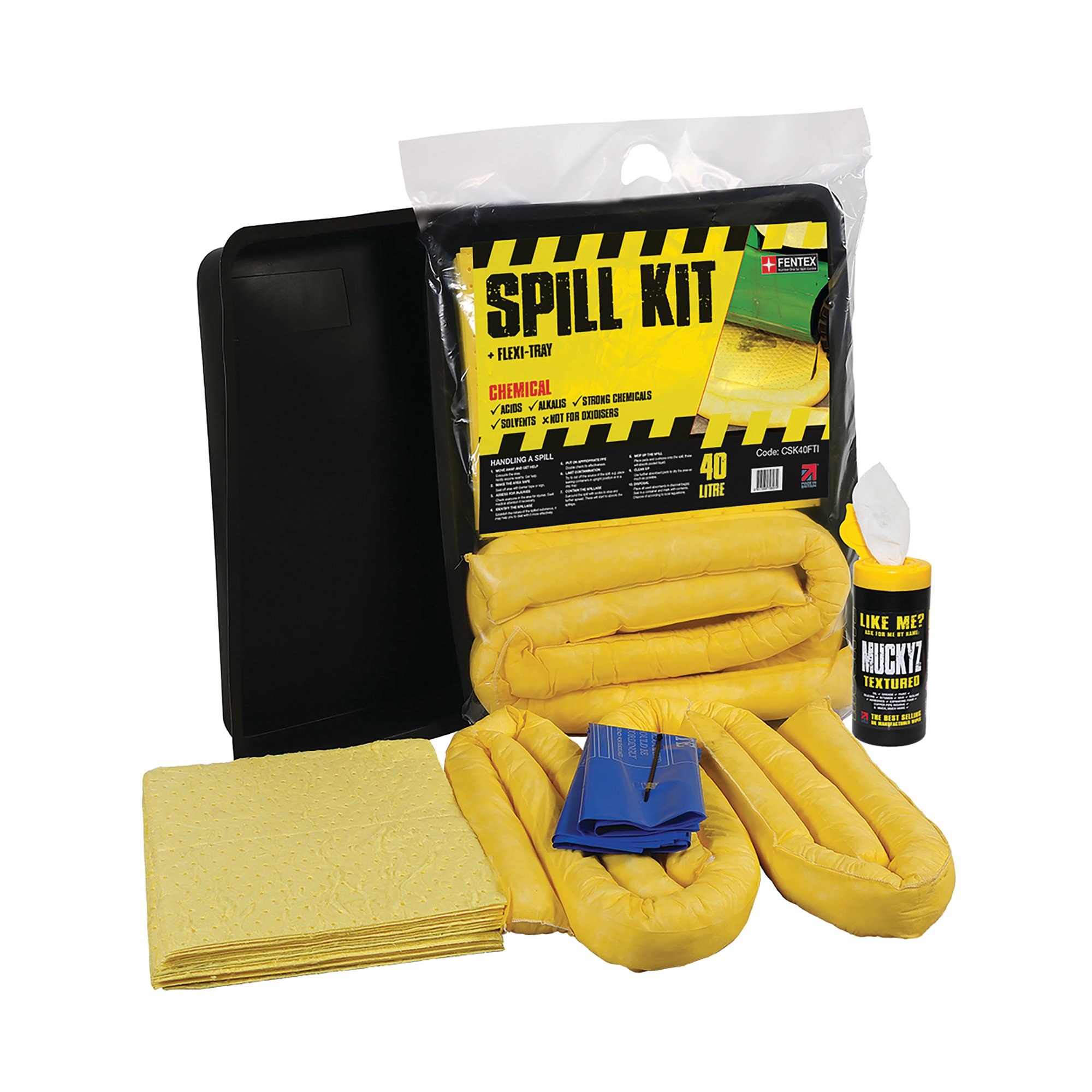 40L CHEM SPILL KIT + FLEXI-TRAY YLW