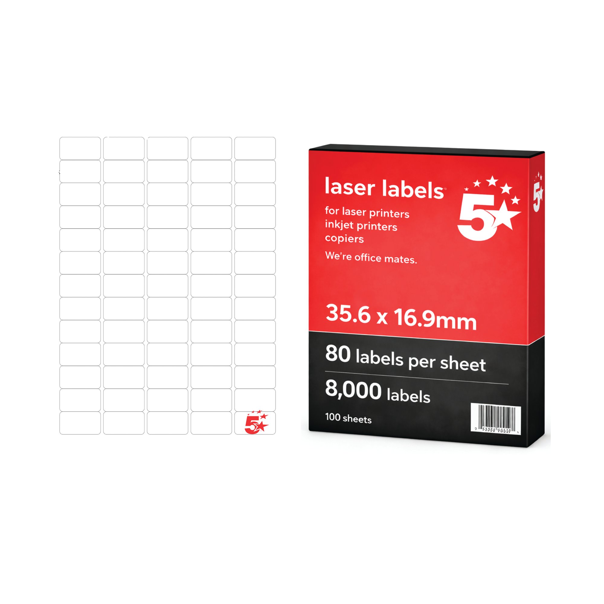 A4 MINI SHEET LAB 35.6X16.9MM PK8000