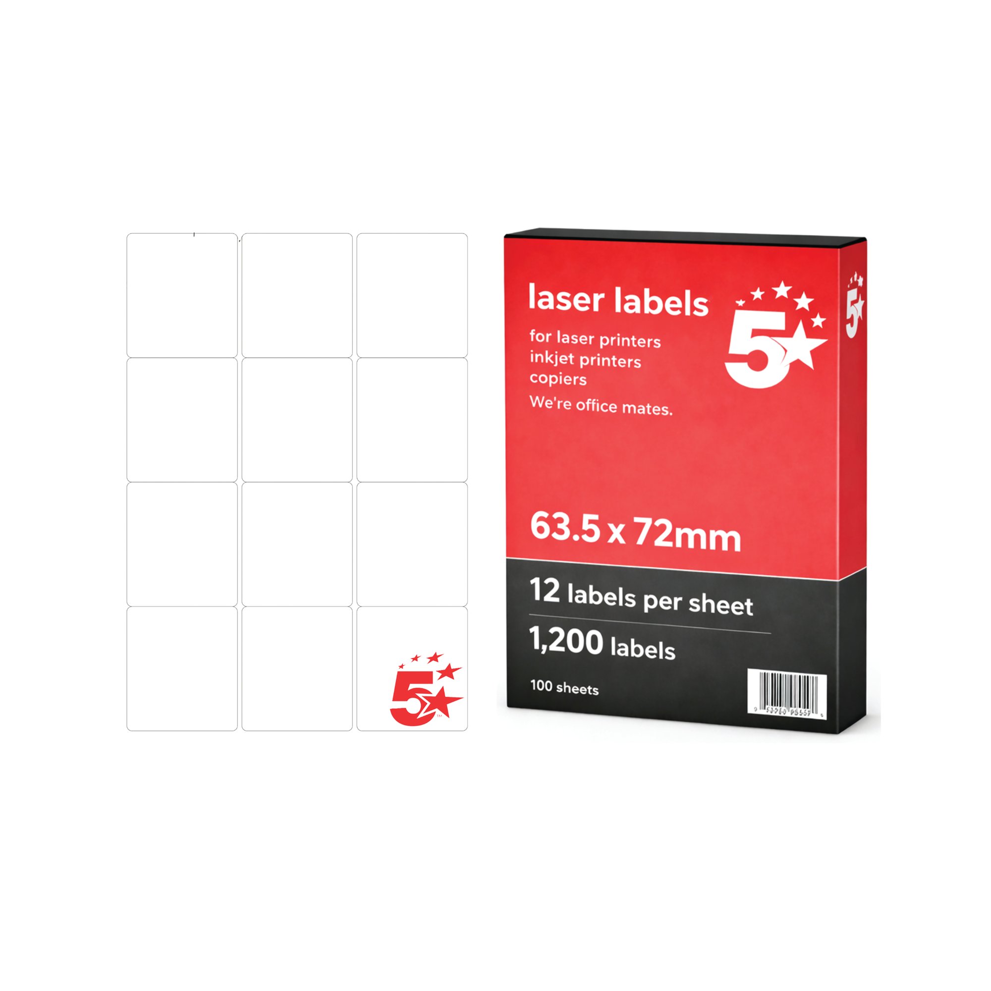 A4 ADDR/PARCEL LAB 63.5X72MM PK1200