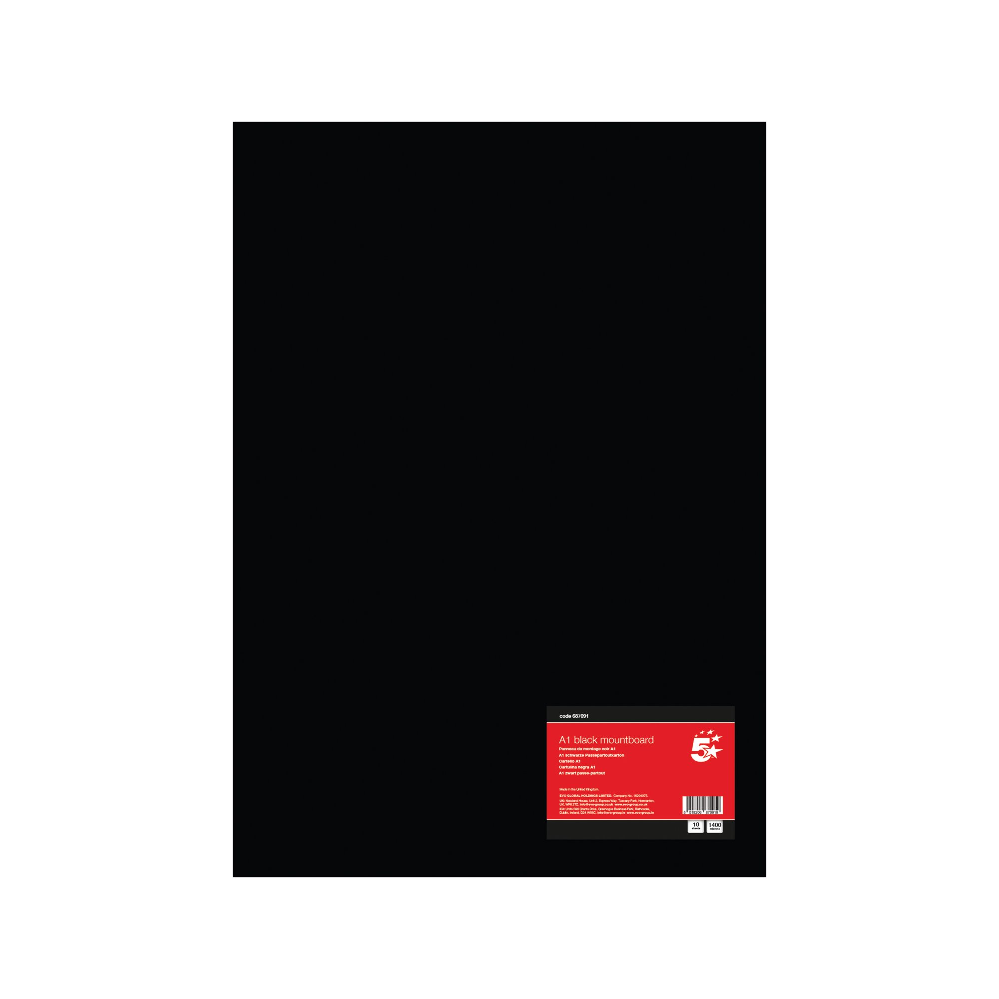 5 STAR A1 BLK MOUNTBOARD 1400MI PK10