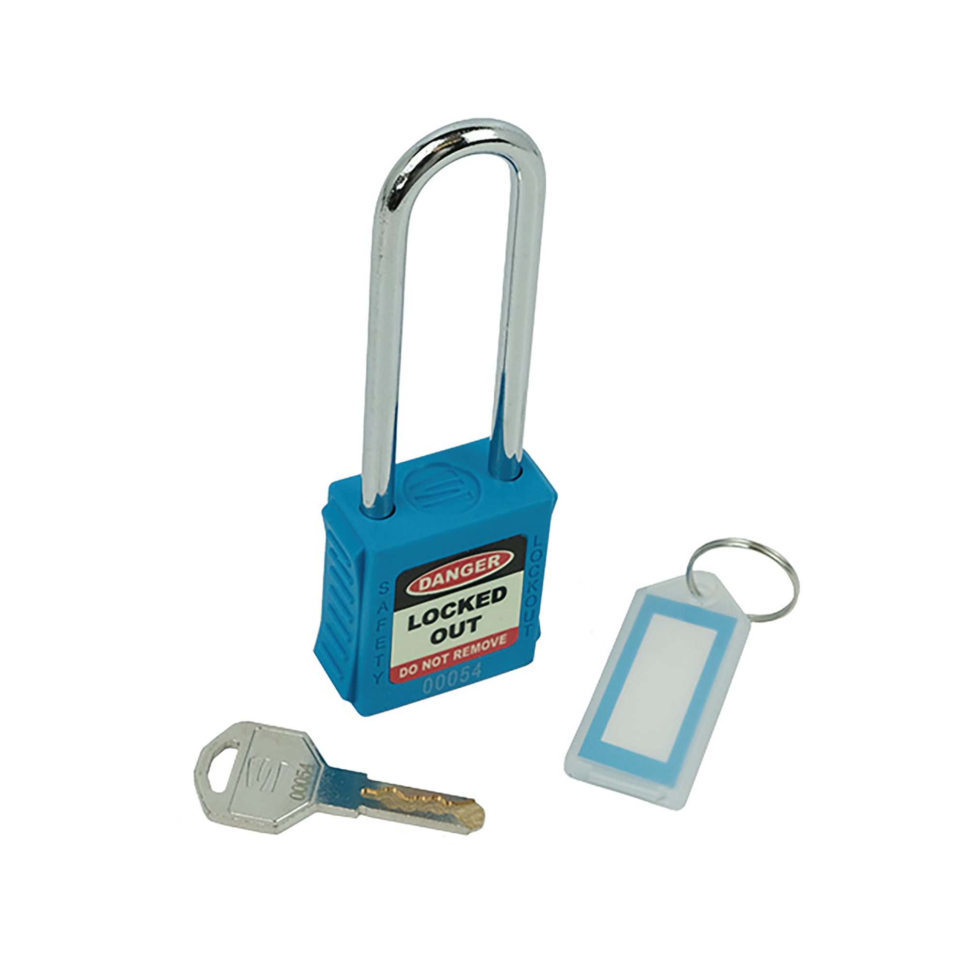 LONG SHACKLE SAF LOCKOUT PADLOCK BLU