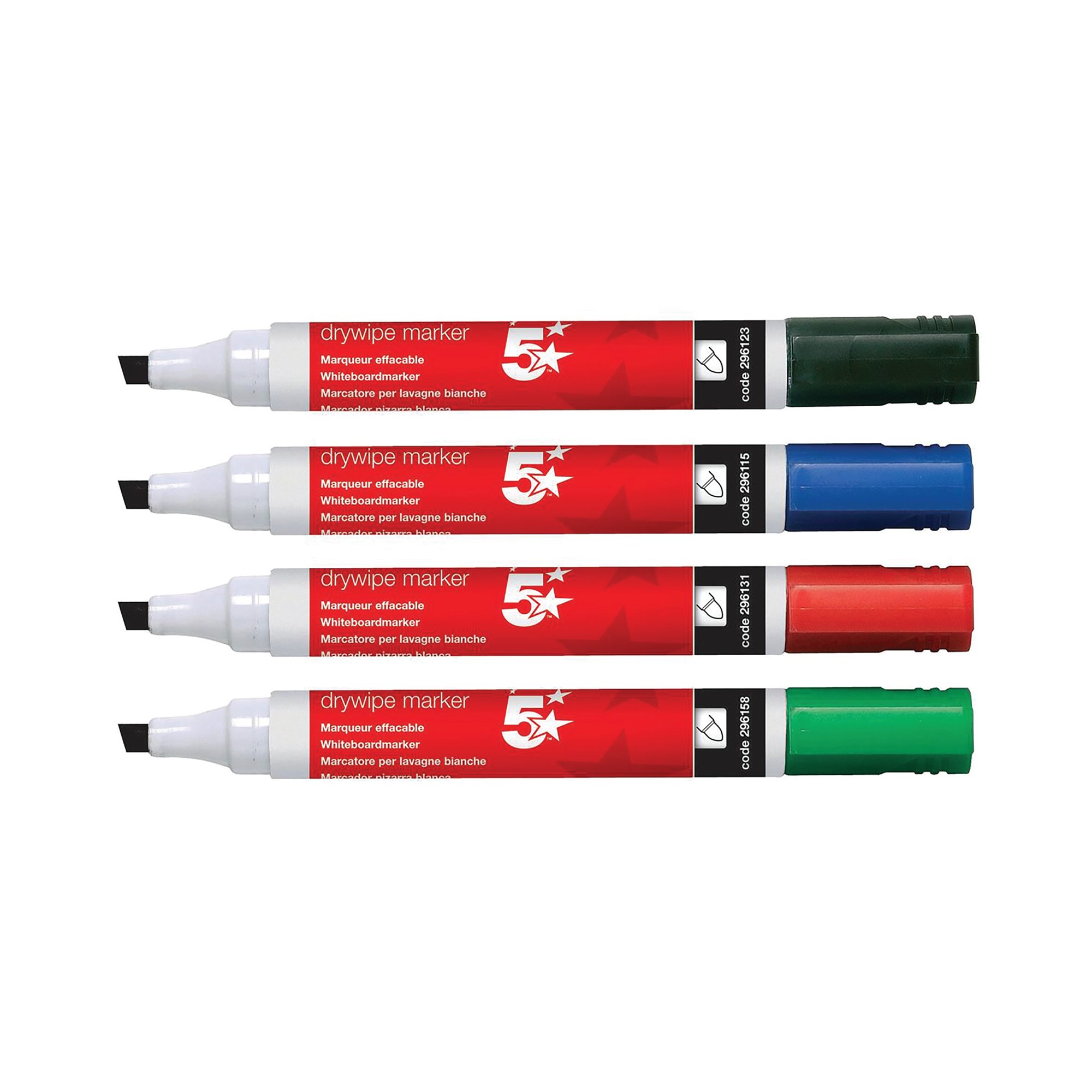 DRYWIPE MARKER CHISEL TIP AST PK6