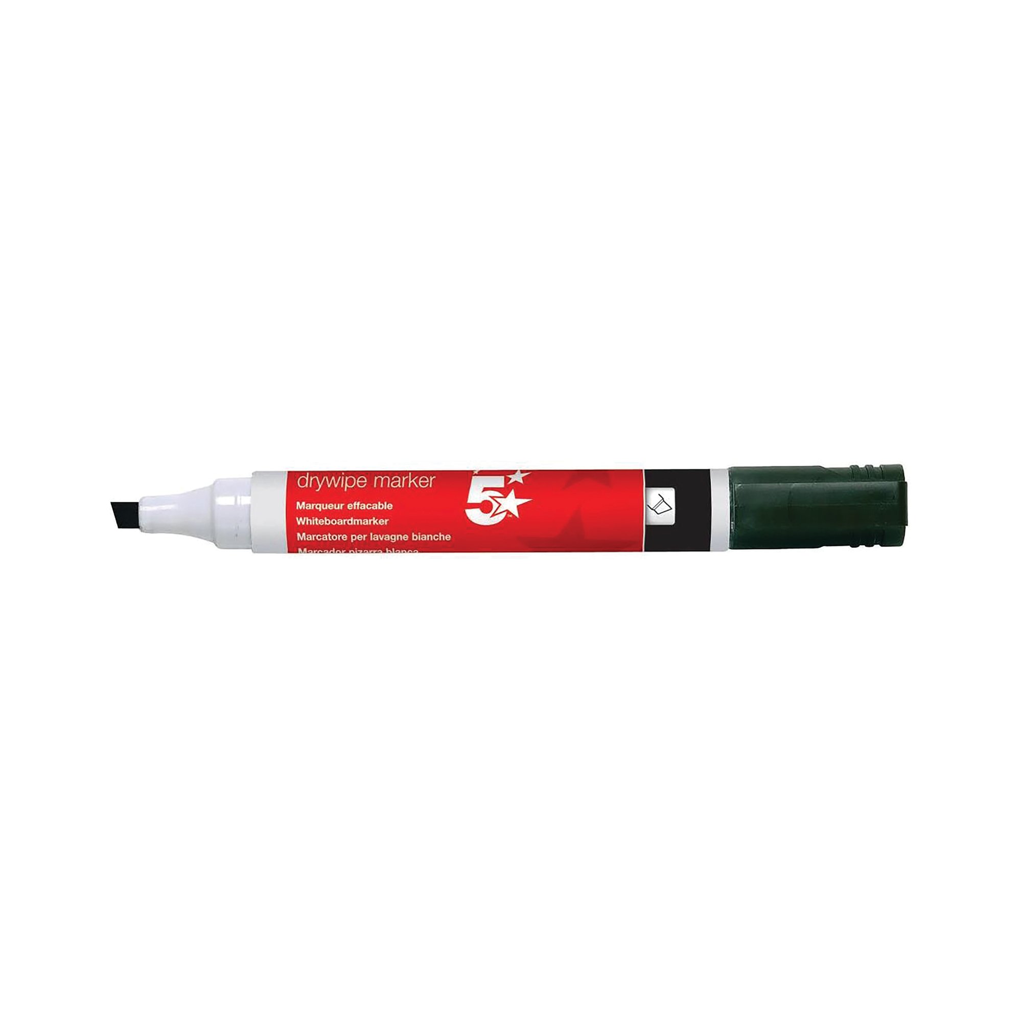 DRYWIPE MARKER CHISEL TIP BLK PK12