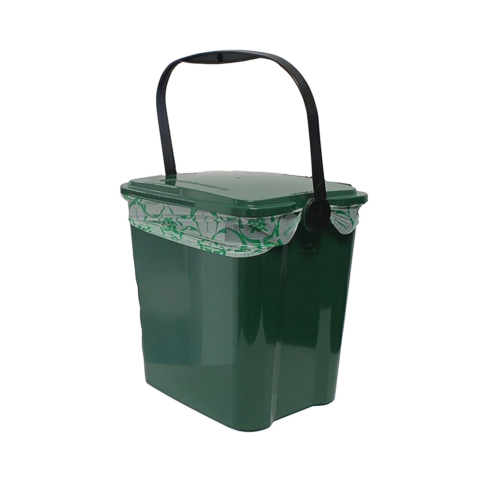 7L KITCHEN WASTE CADDY W/LID GREEN