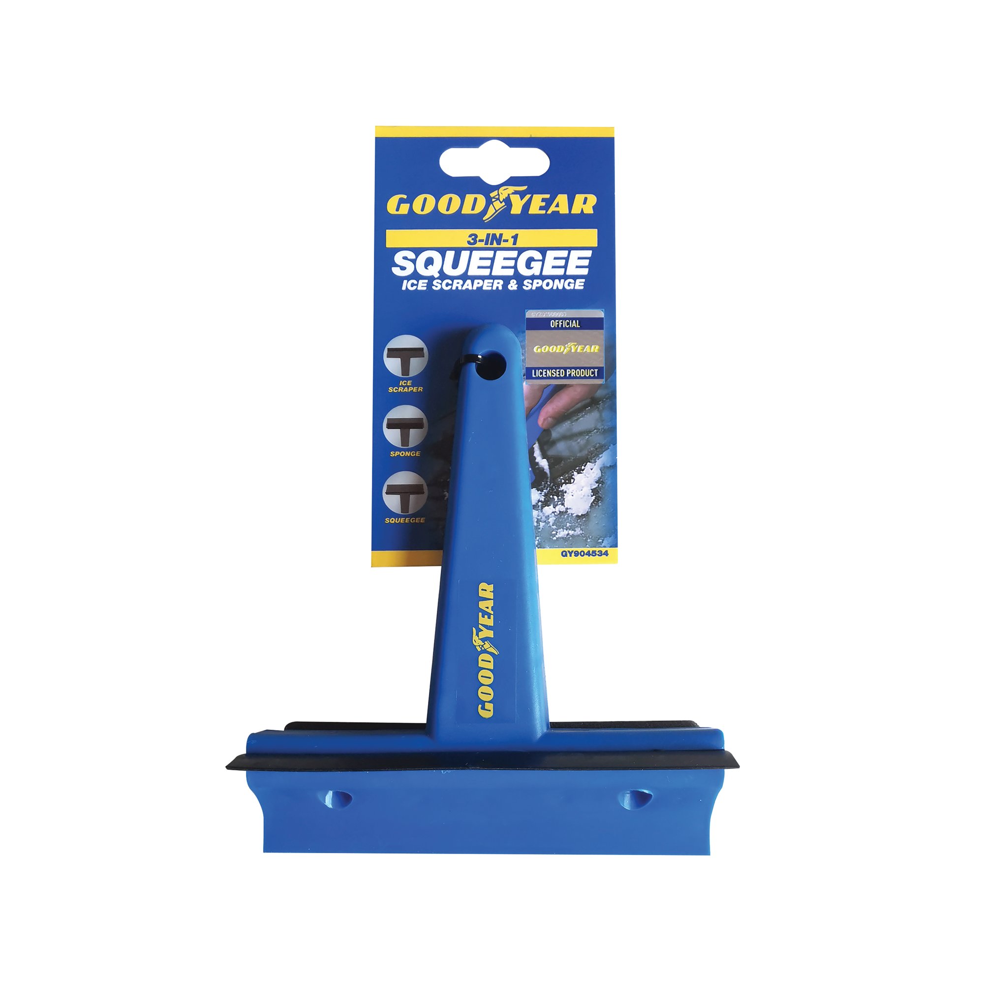 3-IN-1 SQUEEGEE ICE SCRAPER + SPONGE