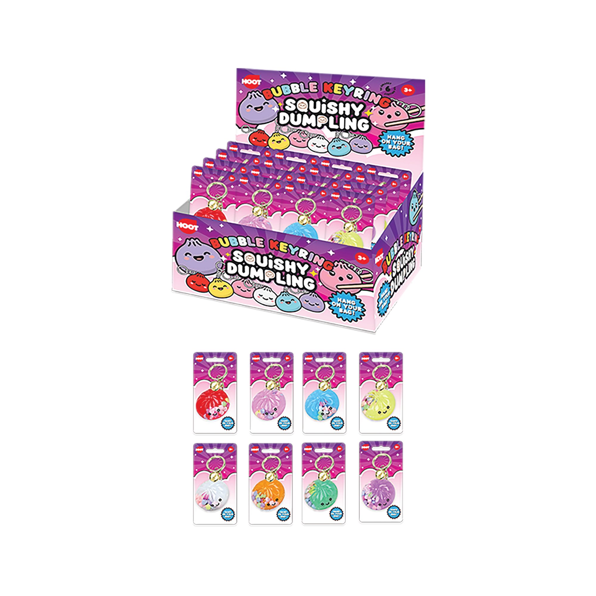DUMPLING BUBBLE KEYRING 45MM PK12