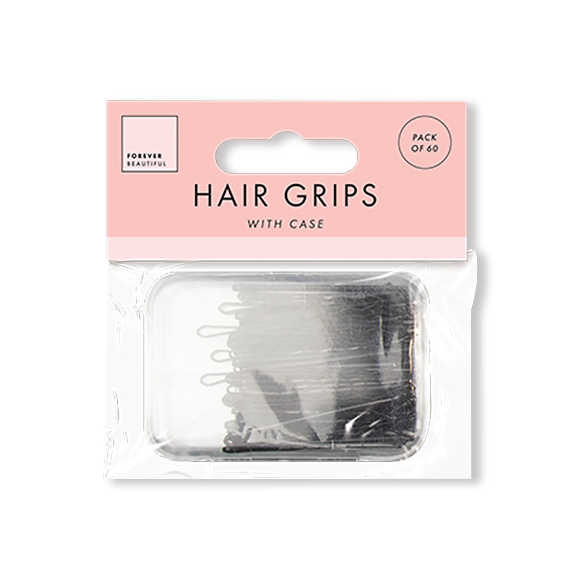 HAIR GRIPS WITH CASE X60 BLACK PK48