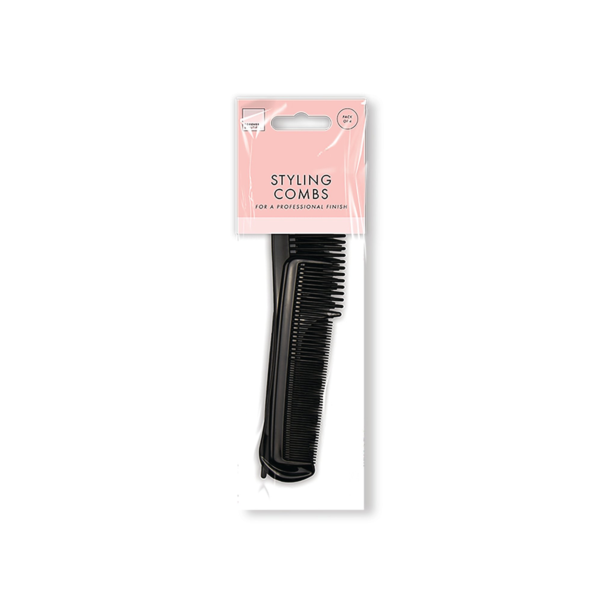 STYLING COMBS X4 BLACK PK24