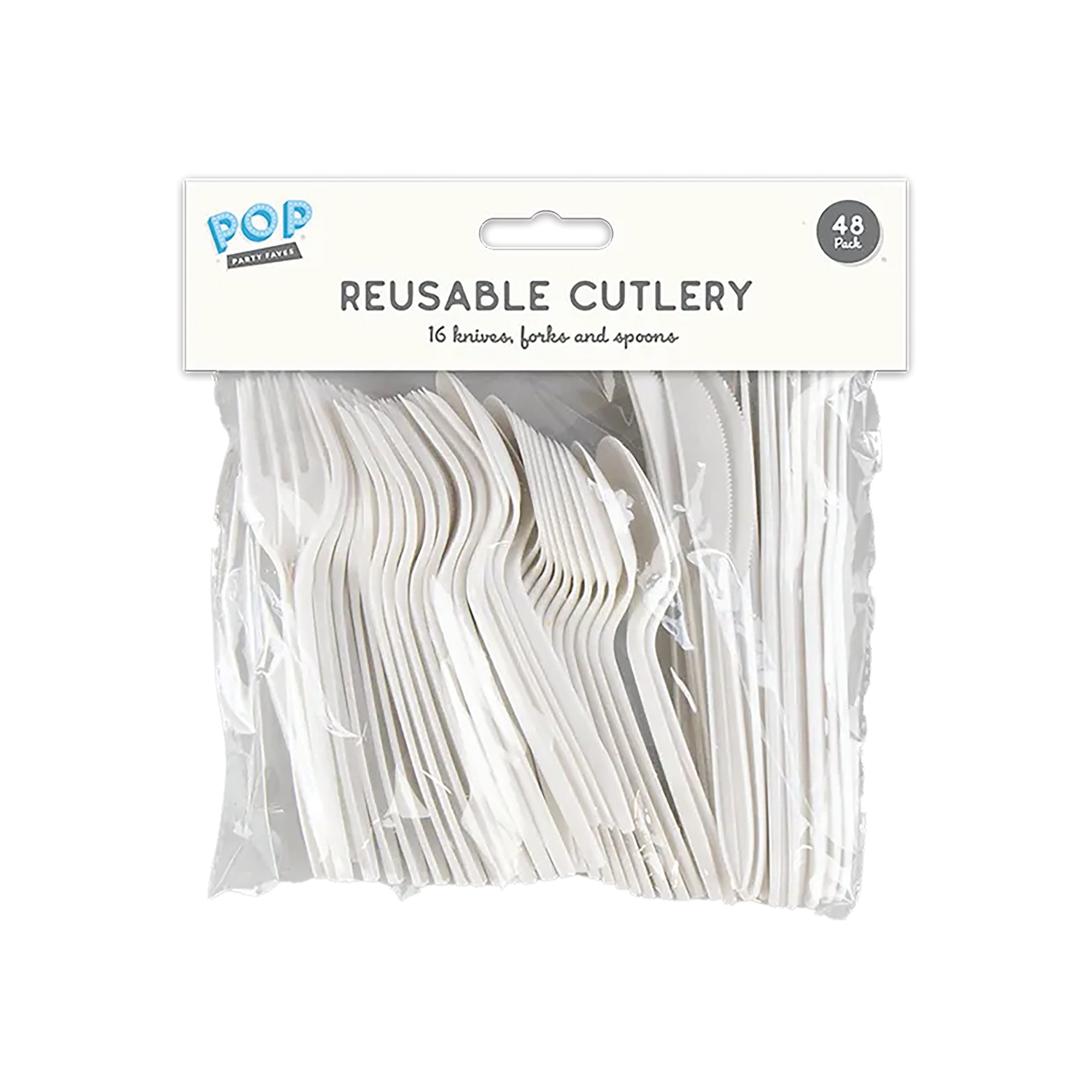 REUSABLE PLASTIC CUTLERY X48 PK24