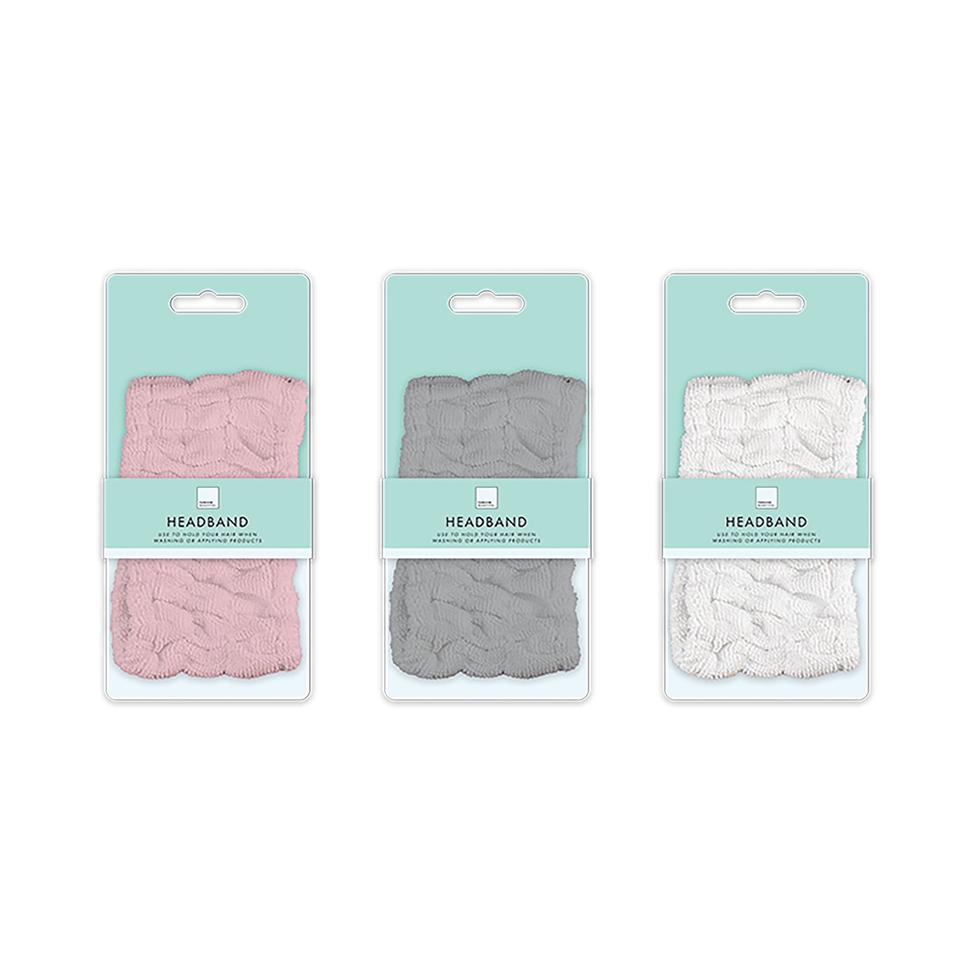 TOWEL HEADBAND ASSORTED PK24