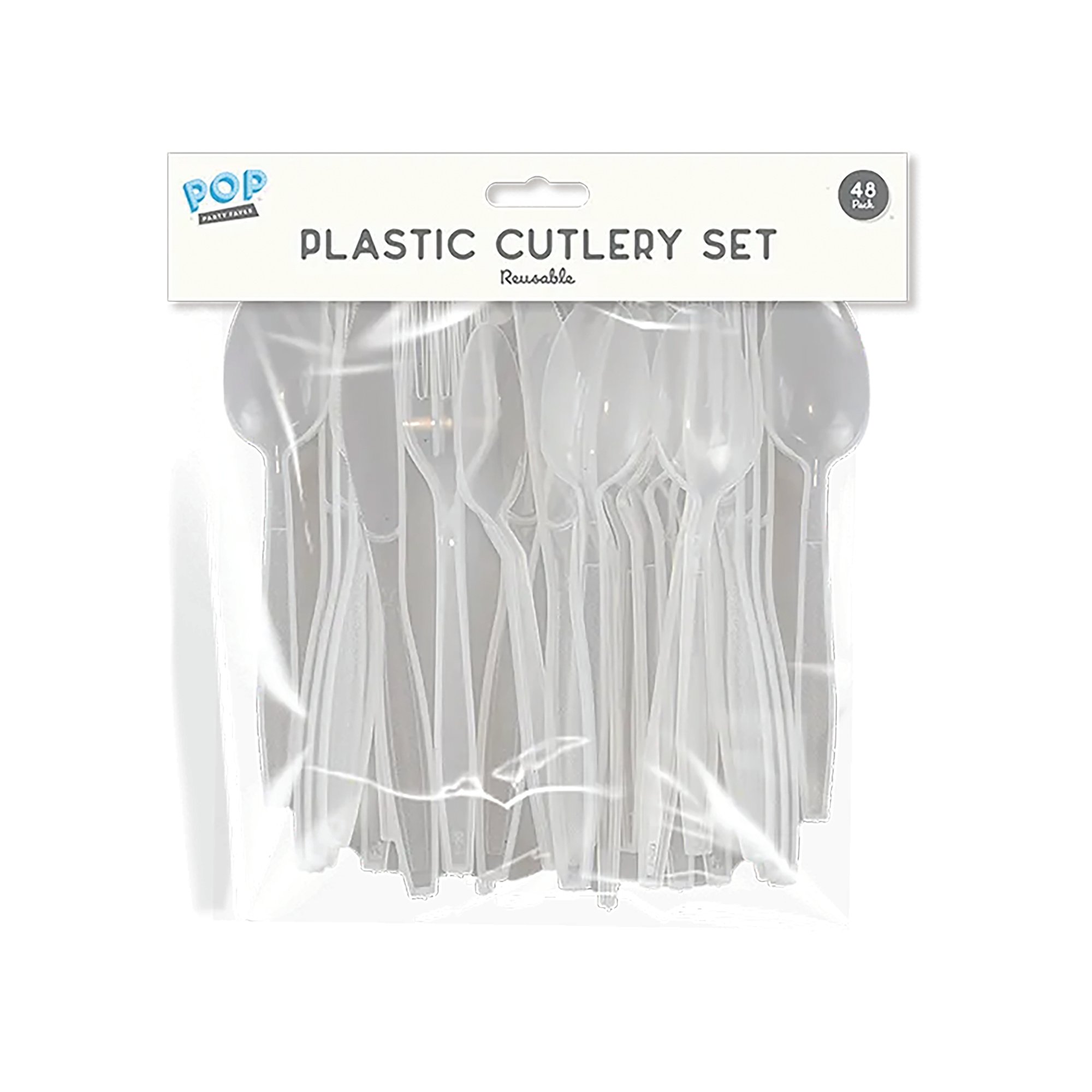 REUSABLE PLASTIC CUTLERY X48 PK24