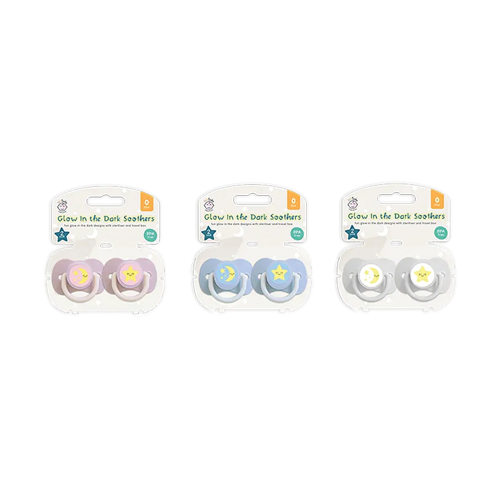GLOW IN THE DARK SOOTHER X2 AST PK24
