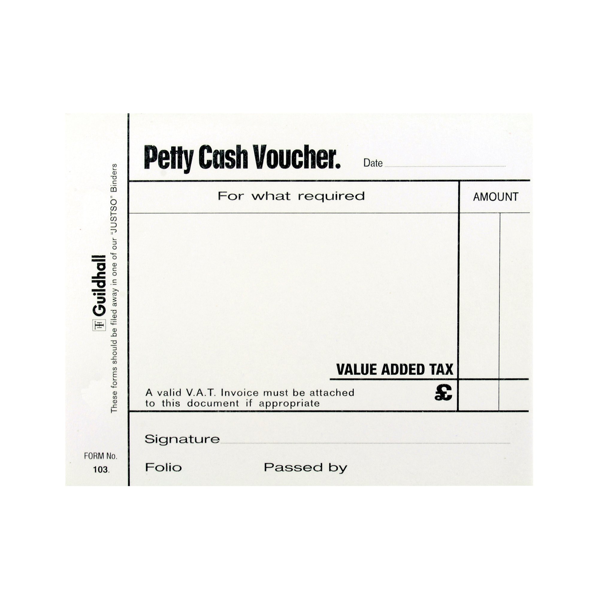 GUILDHALL PETTY CASH PAD PK5
