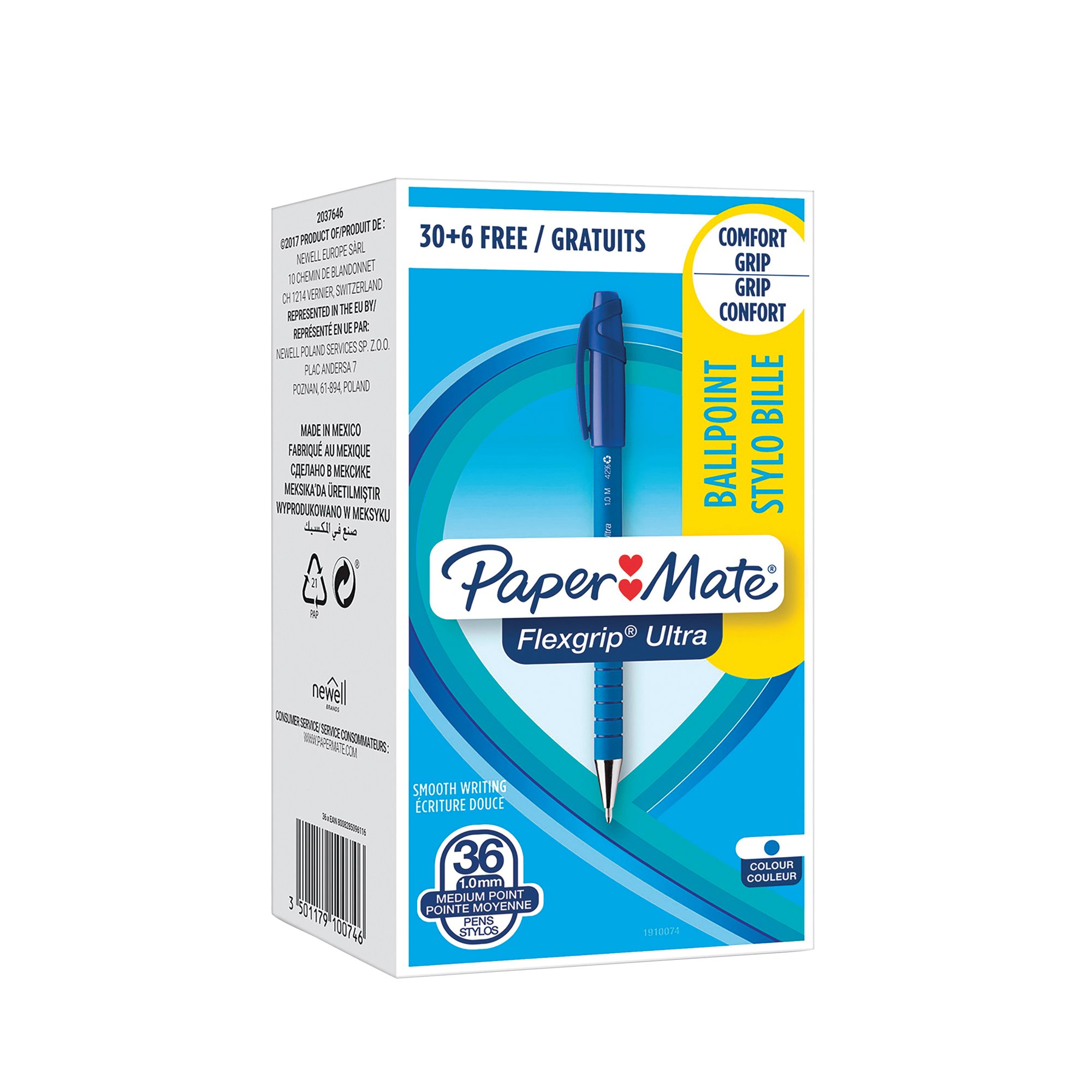 PAPERMATE FLEXGRIP RETRACT BLUE PK36