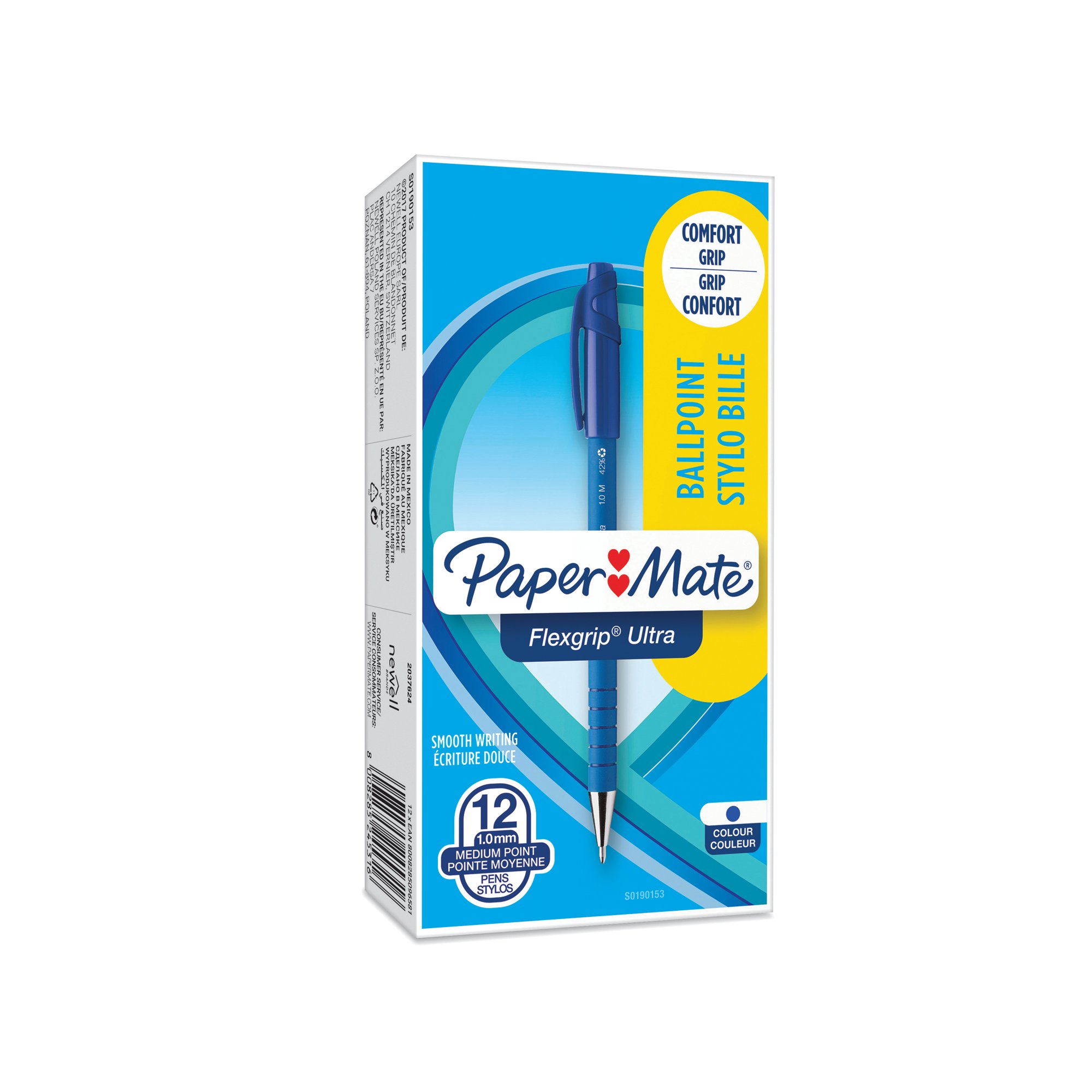 PAPERMATE FLEXGRIP ULT MED BLUE PK12