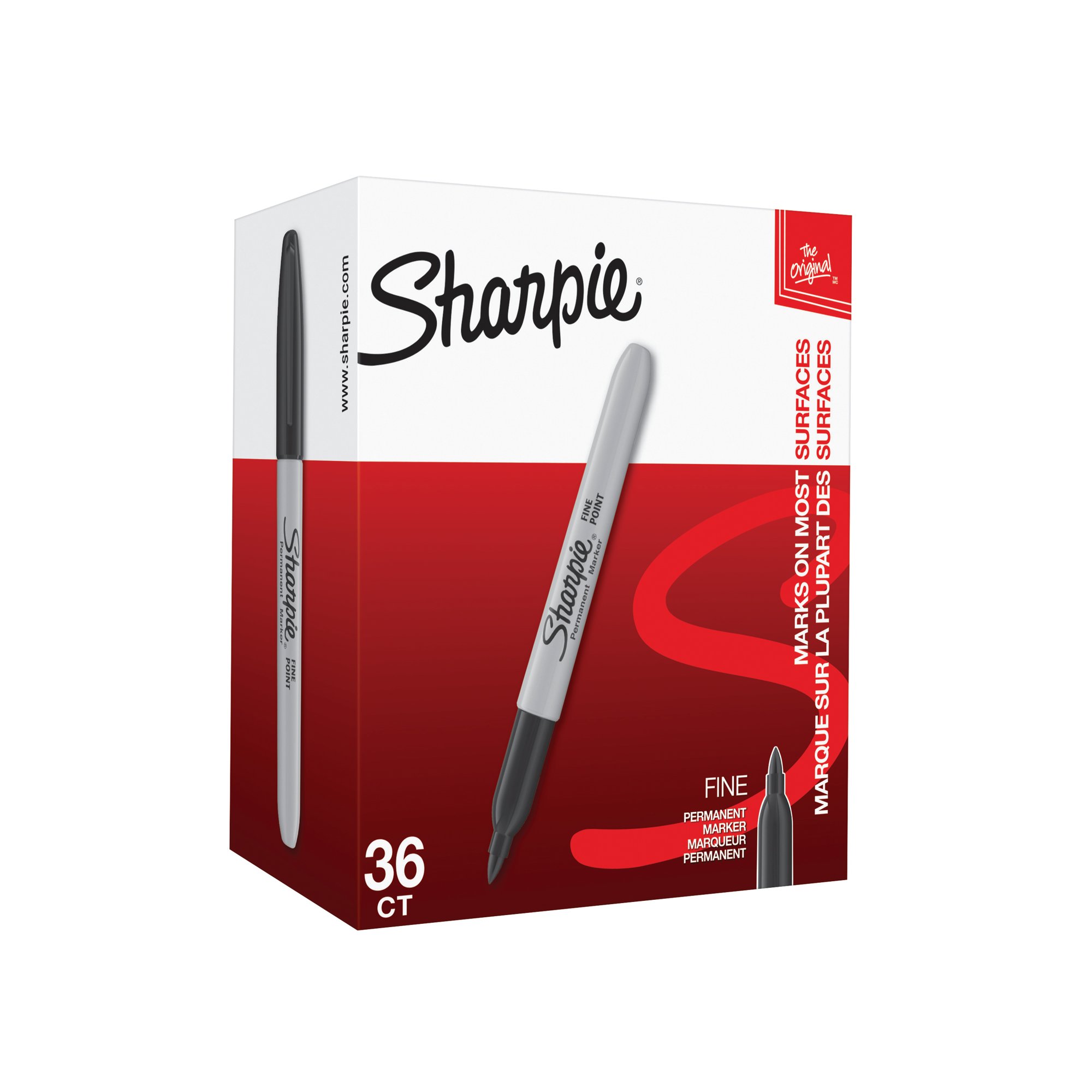 SHARPIE PERMNT MARKER FINE BLK PK36