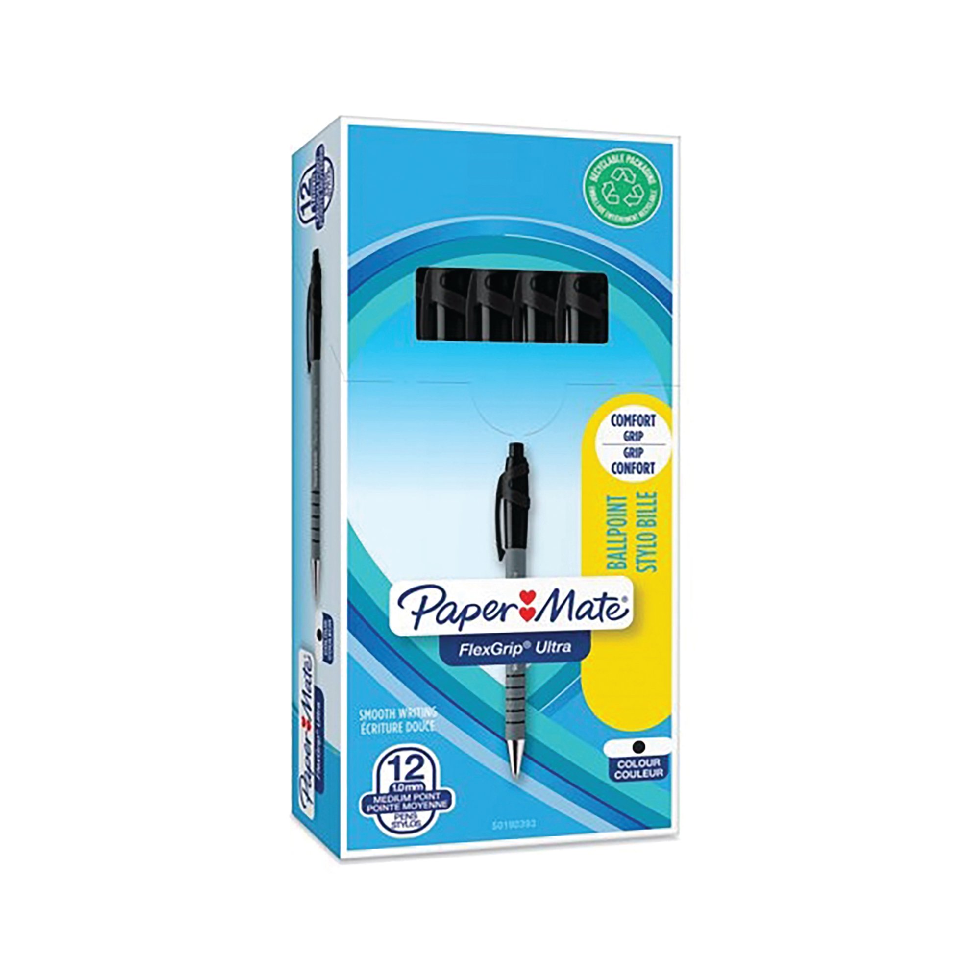 PAPERMATE FLEXGRIP RETRACT BLK PK12
