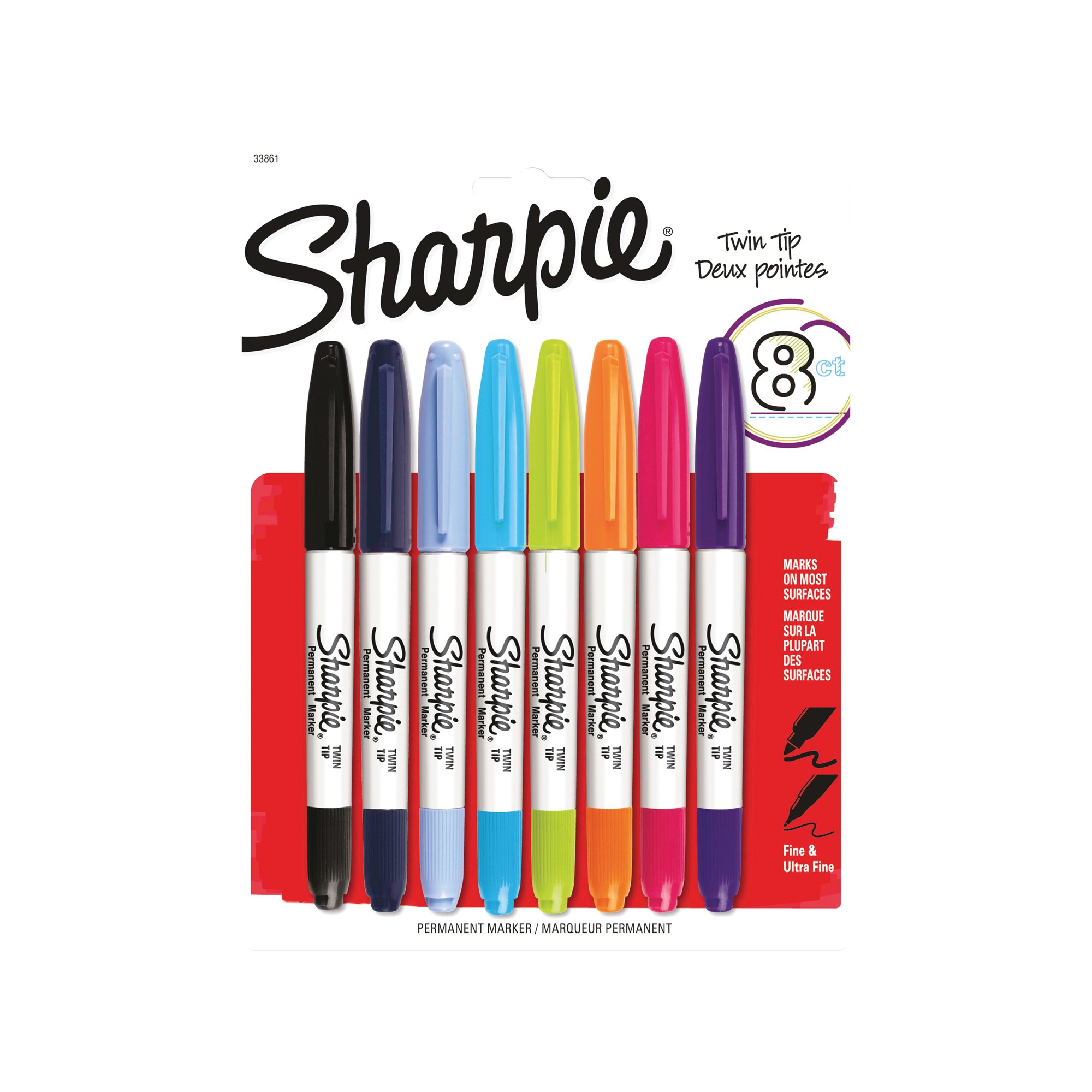 SHARPIE TWIN TIP MARKER ASSORTED PK8