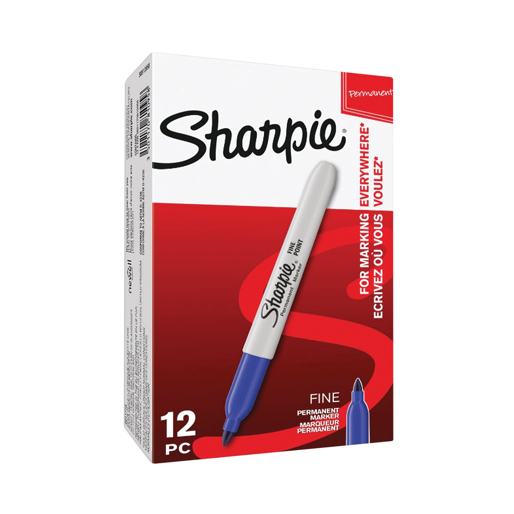 SHARPIE PERMNT MARKER FINE BLUE PK12