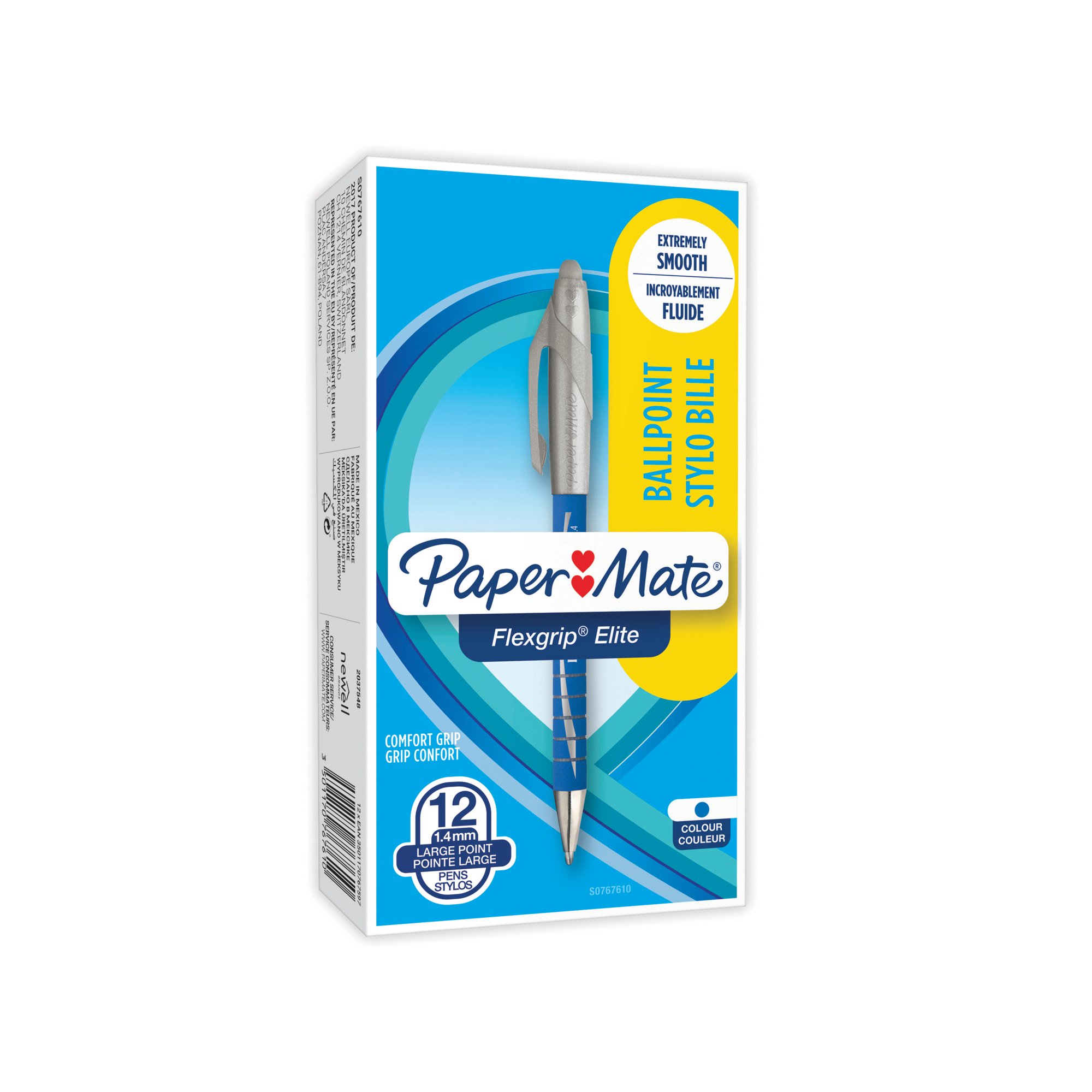 PAPERMATE FLEXGRIP RTRCT MED BLU P12