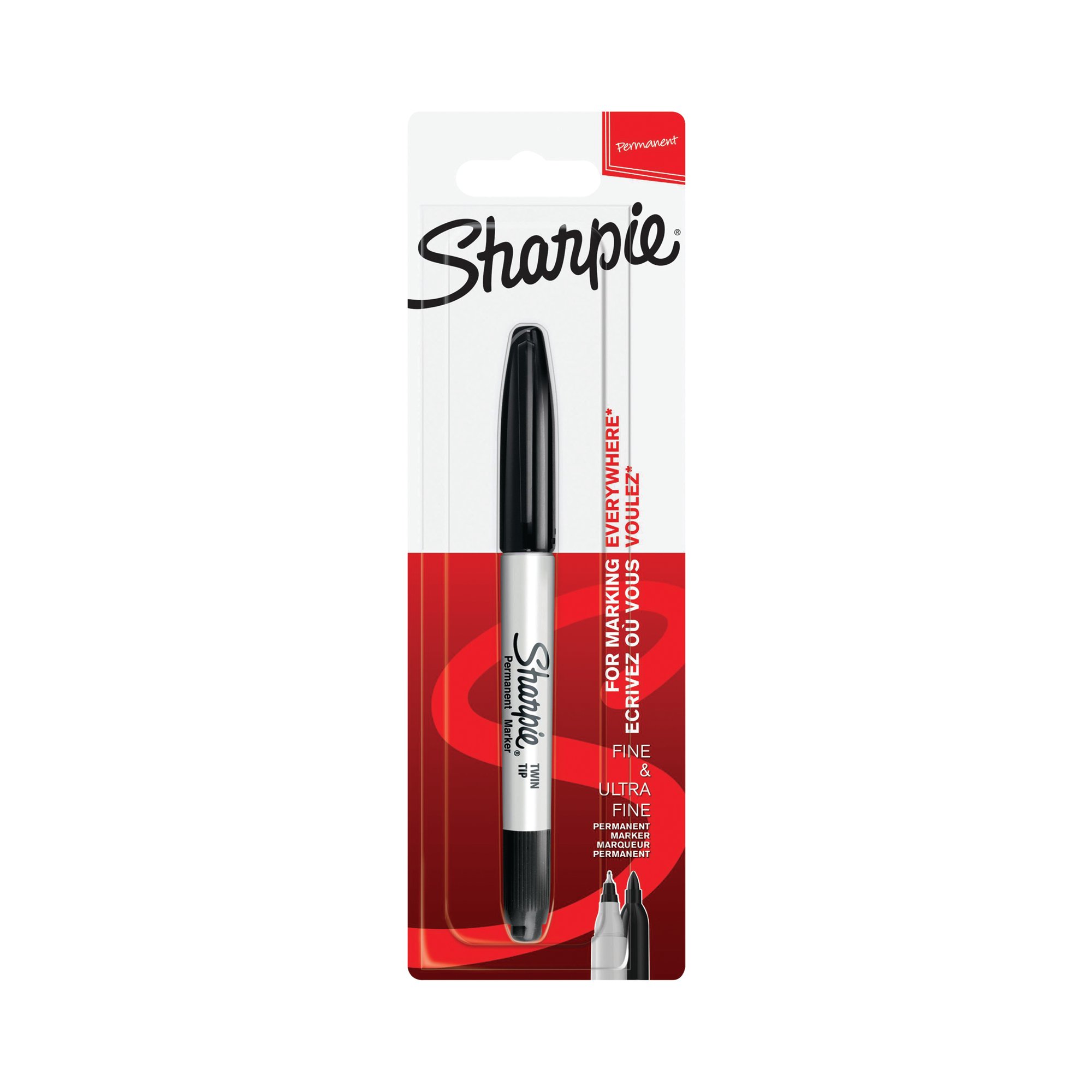 SHARPIE PERM MARKER TWINTIP BLK PK12